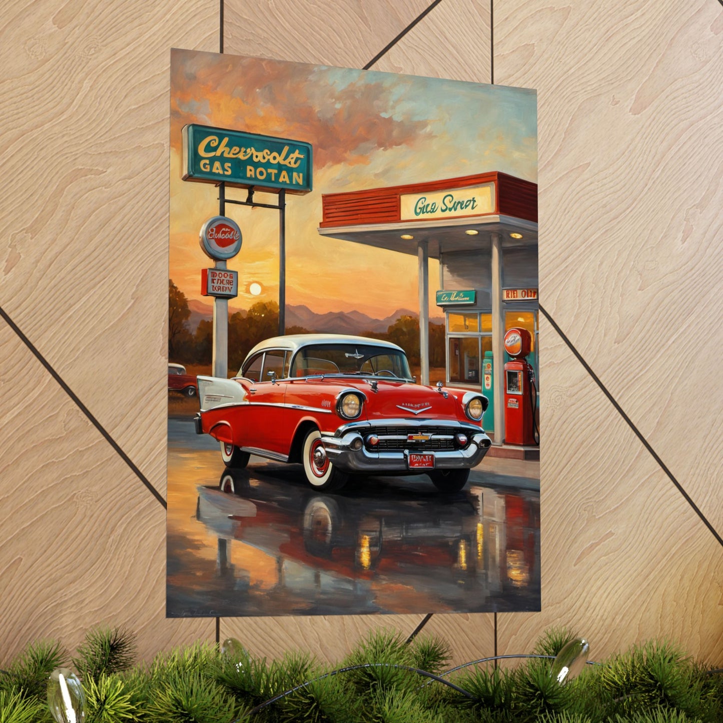 Vintage Car Wall Art Poster, Retro Automotive Decor, Classic Car Poster for Home, Gift for Car Enthusiasts, Nostalgic Wall Decor