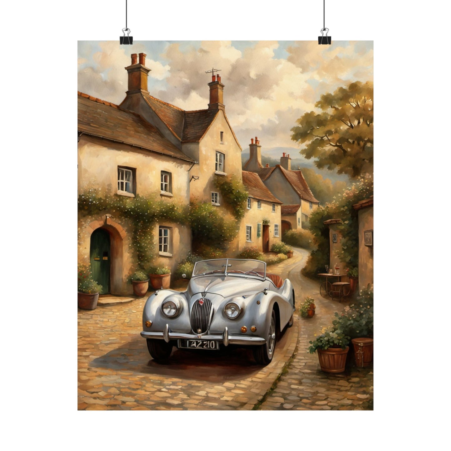 Charming Vintage Car Poster, Matte Vertical Art for Home Décor, Perfect Gift for Car Lovers, Wall Art, Living Room Decoration