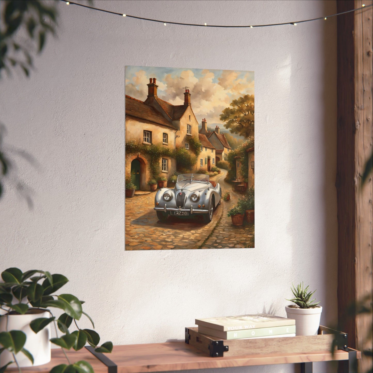 Charming Vintage Car Poster, Matte Vertical Art for Home Décor, Perfect Gift for Car Lovers, Wall Art, Living Room Decoration
