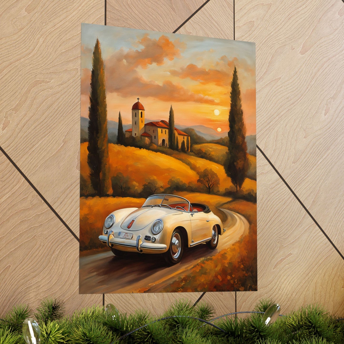 Scenic Vintage Car Posters, Wall Art for Car Lovers, Home Décor, Gifts for Him, Retro Style
