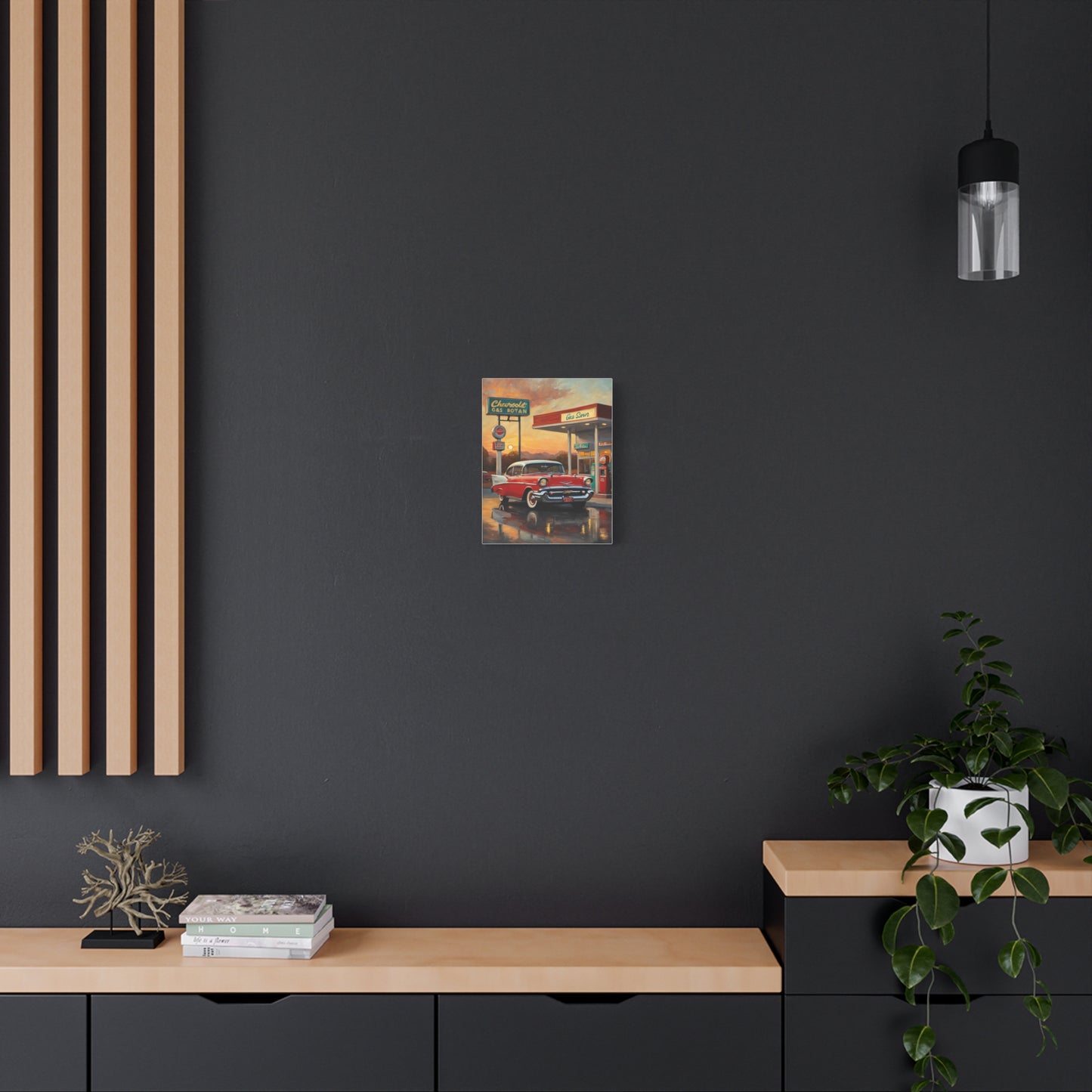 Vintage Car Canvas Wall Art, Retro Automotive Décor, Classic Chevrolet Poster, Gift for Car Lovers, Nostalgic Home Decoration