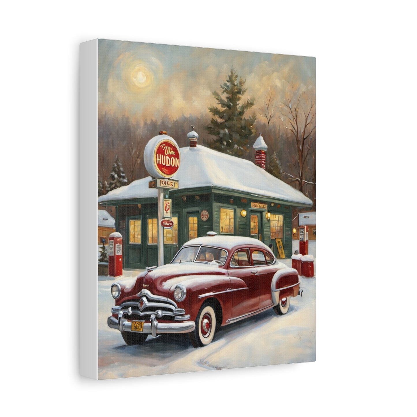 Vintage Winter Scene Canvas Print