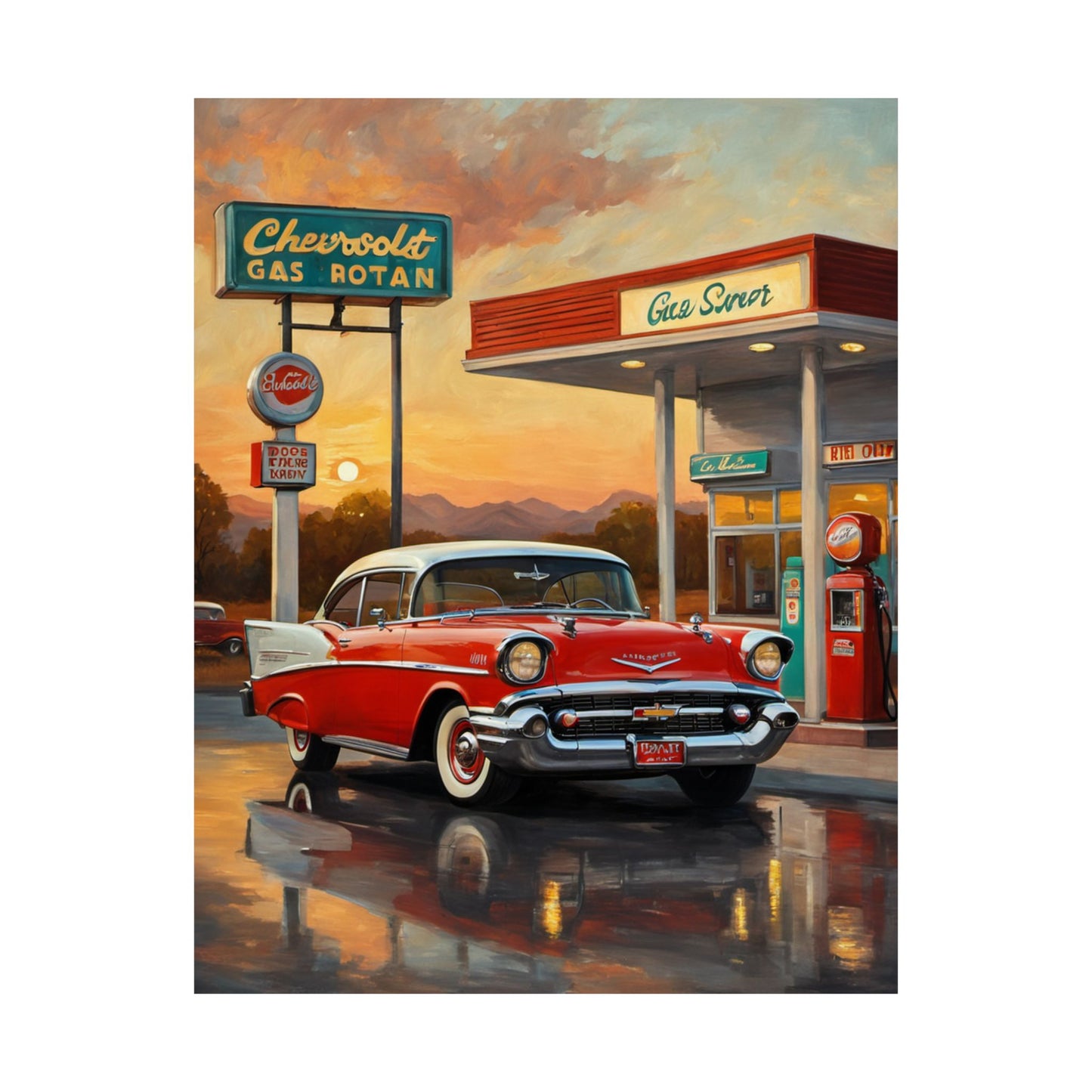 Vintage Car Wall Art Poster, Retro Automotive Decor, Classic Car Poster for Home, Gift for Car Enthusiasts, Nostalgic Wall Decor