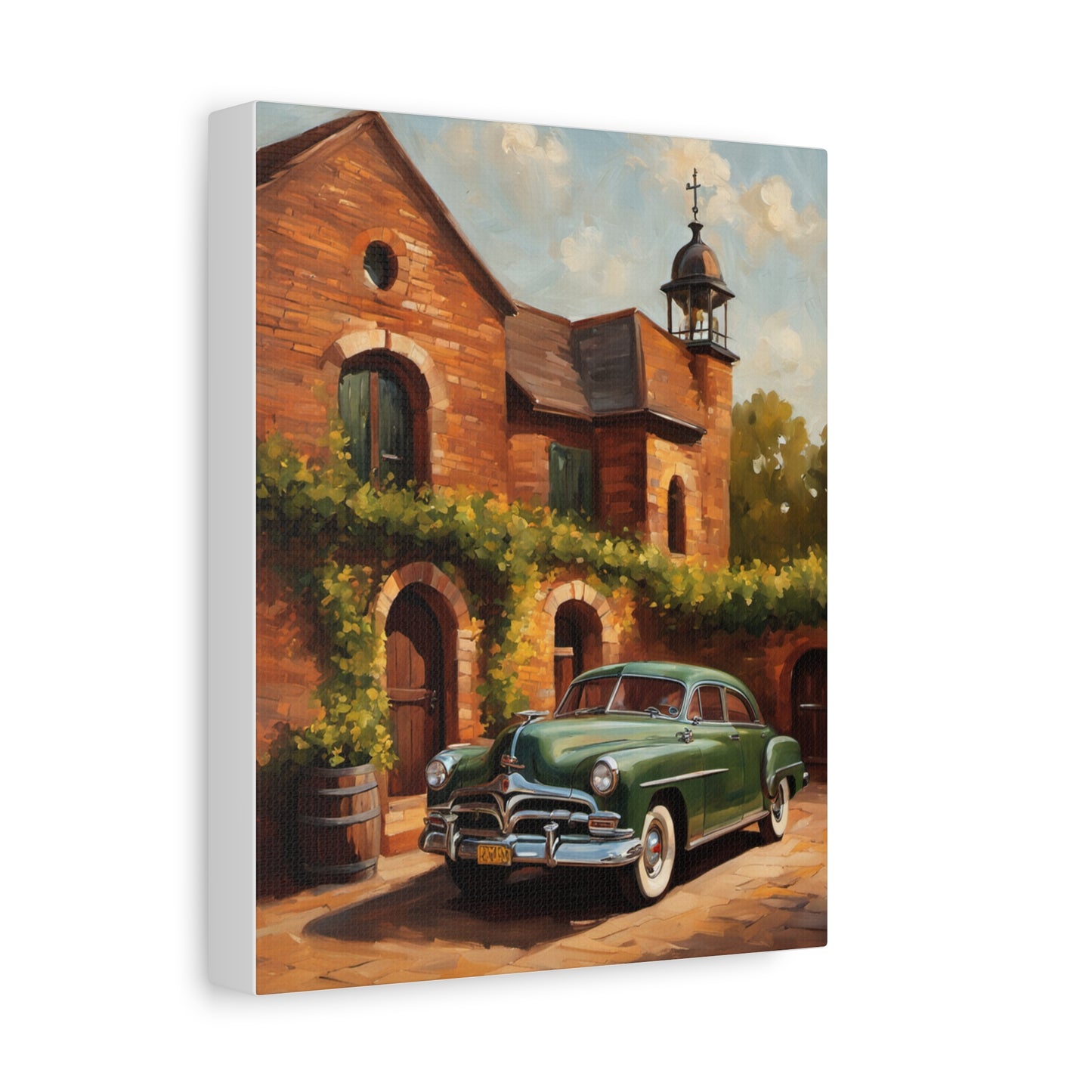 Vintage Car Wall Art - Rustic Home Decor, Canvas Print, Classic Automobile Artwork, Gift for Car Enthusiasts, Vintage Vibes