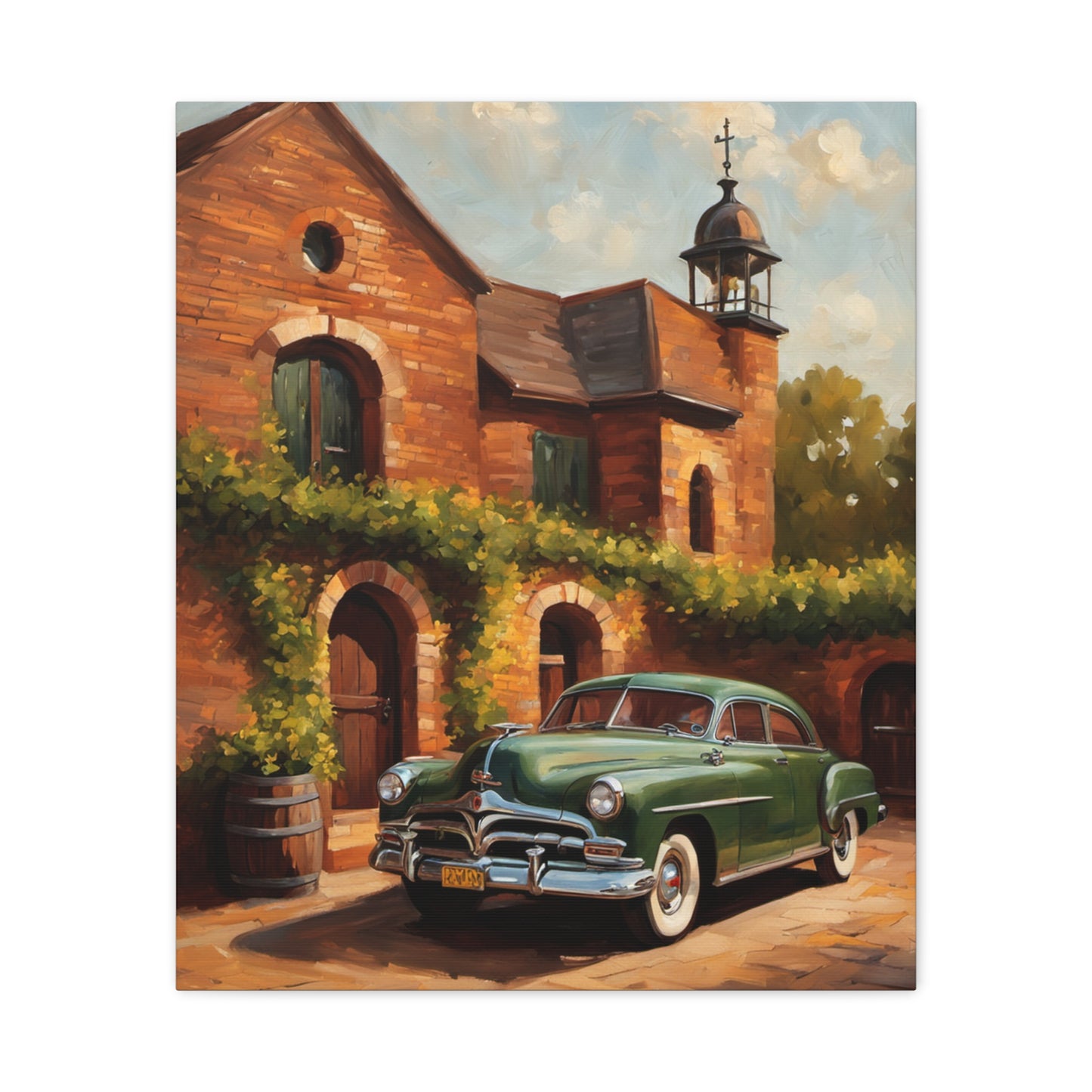 Vintage Car Wall Art - Rustic Home Decor, Canvas Print, Classic Automobile Artwork, Gift for Car Enthusiasts, Vintage Vibes