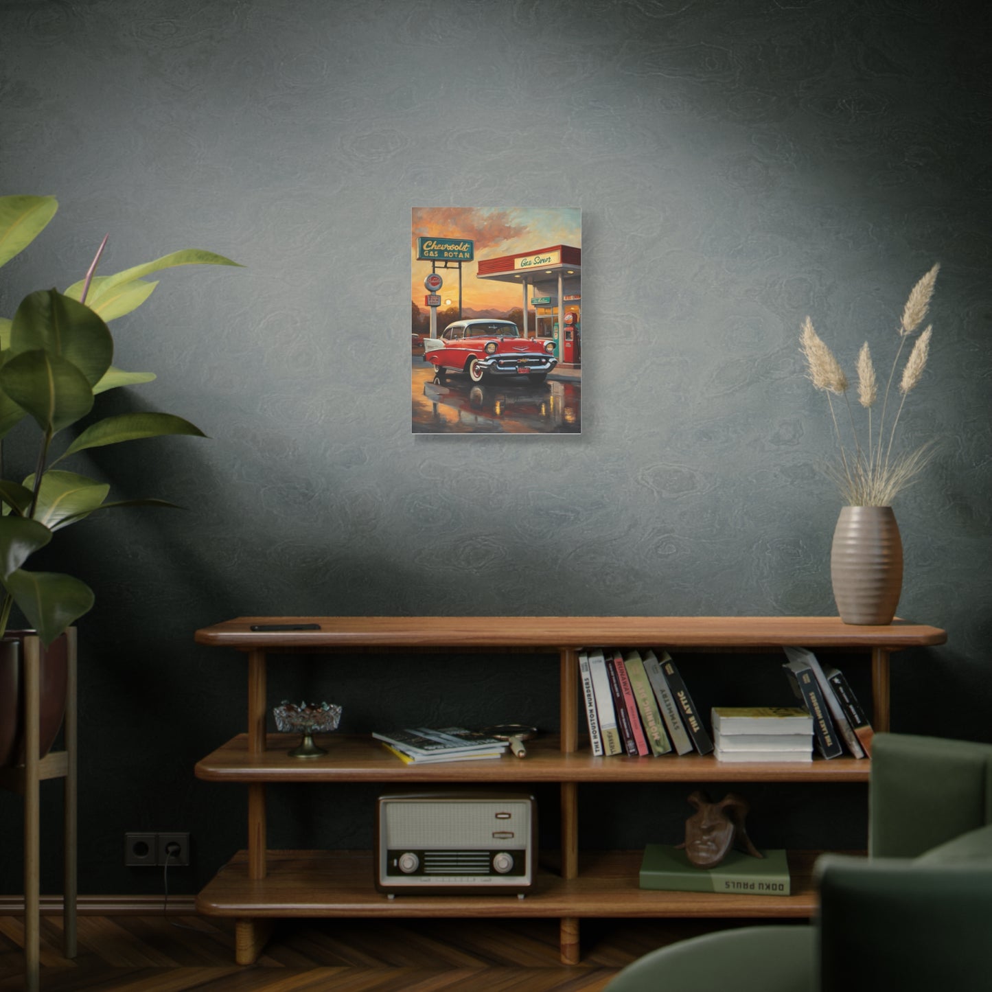 Vintage Car Canvas Wall Art, Retro Automotive Décor, Classic Chevrolet Poster, Gift for Car Lovers, Nostalgic Home Decoration