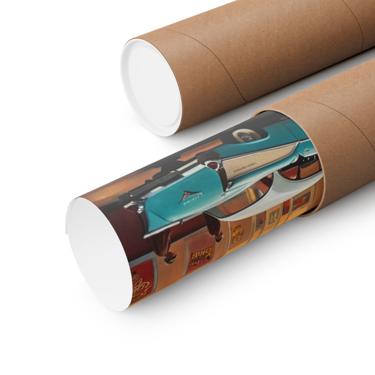 Premium classic automobile wall art print rolled in a protective tube ready for display