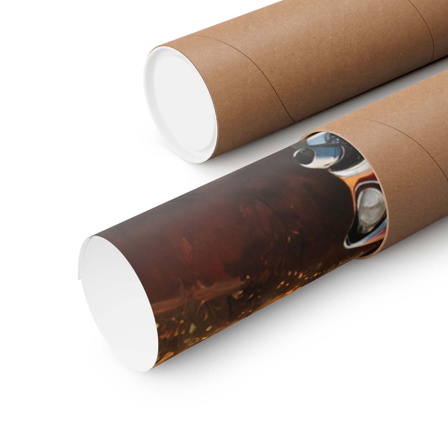 Golden Gate Bridge vintage art print rolled in a functional brown tube for easy storage