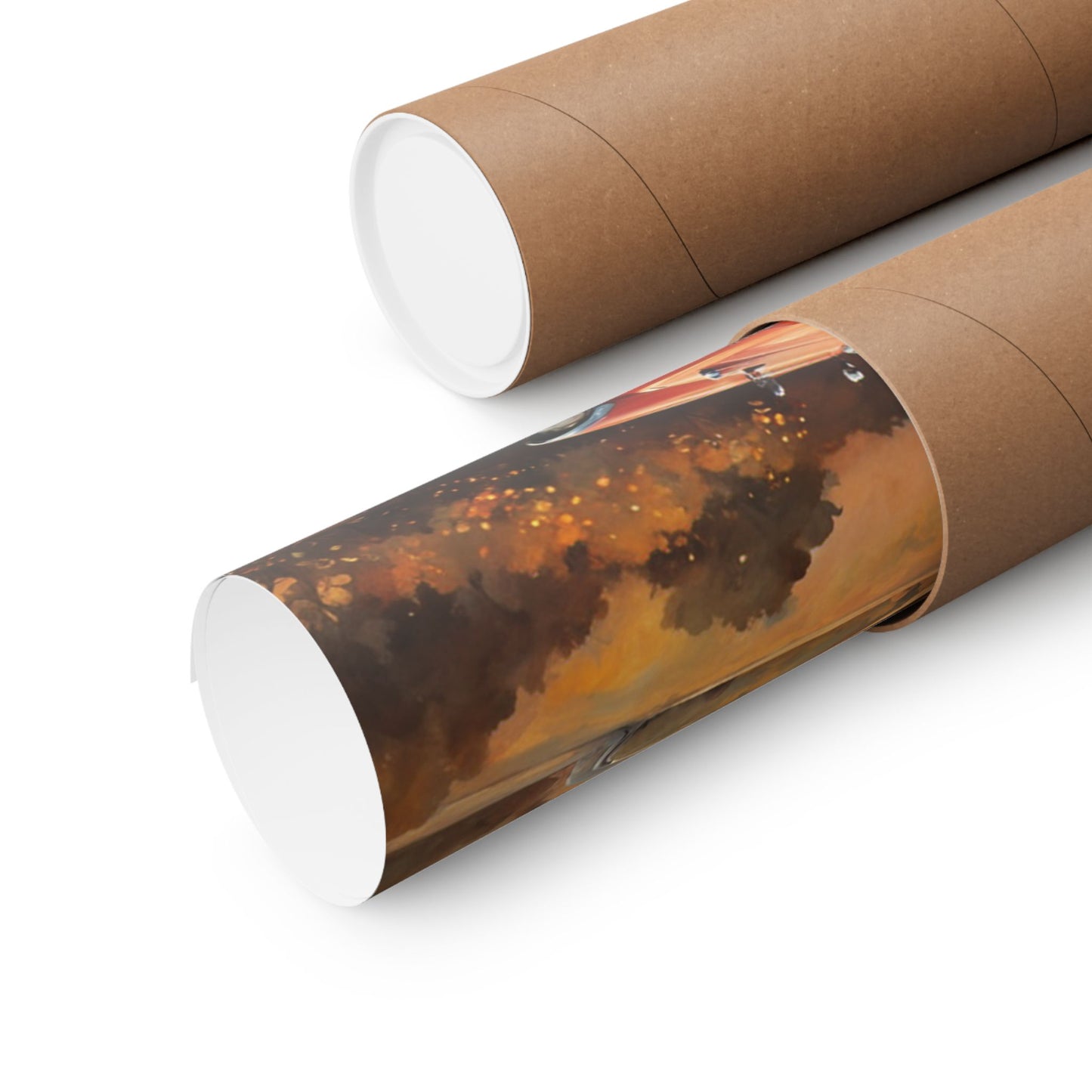 Golden Gate Bridge vintage art print rolled inside a sturdy cardboard tube for easy storage