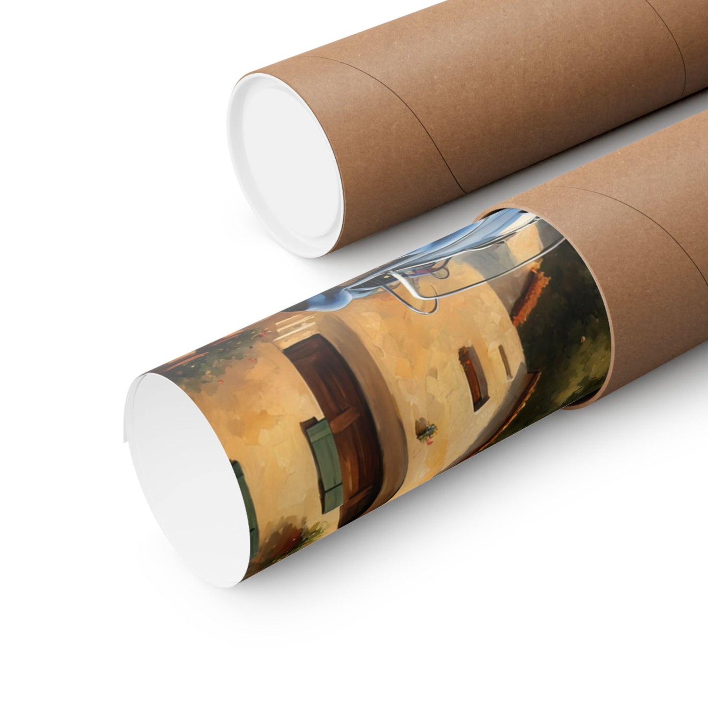 Nostalgic American Car Art poster rolled in a protective tube for wall decoration