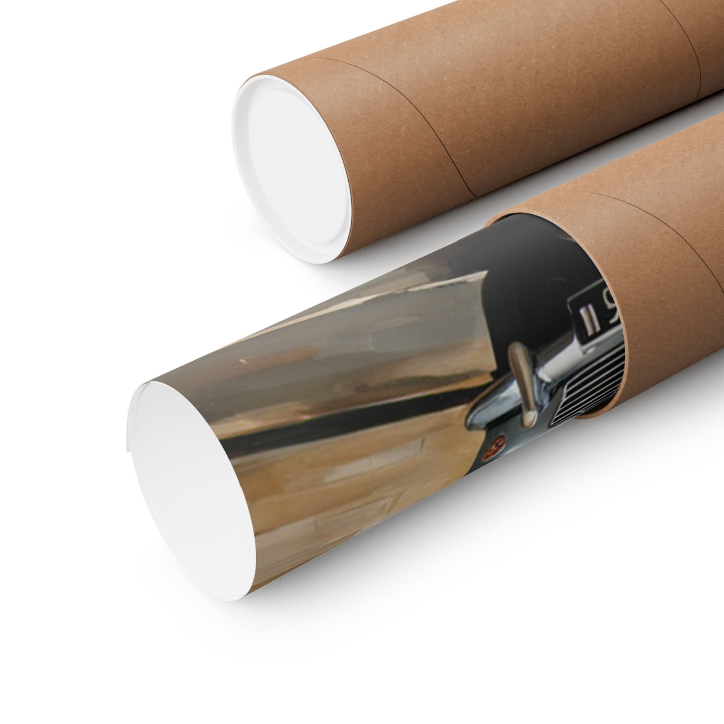 Nostalgic Automobile Wall Art Poster rolled in a protective tube ready for display