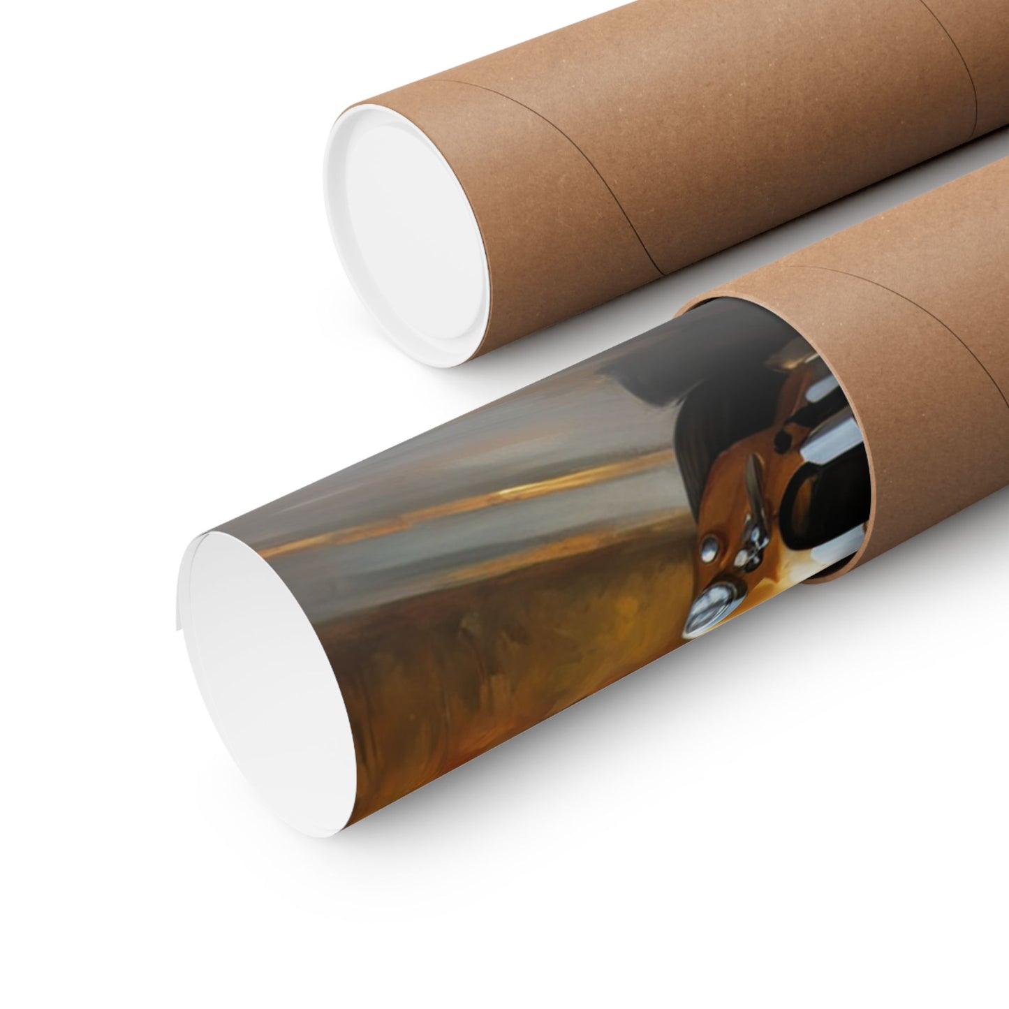Old American Car Poster rolled in a tube for easy storage and shipping from Printify