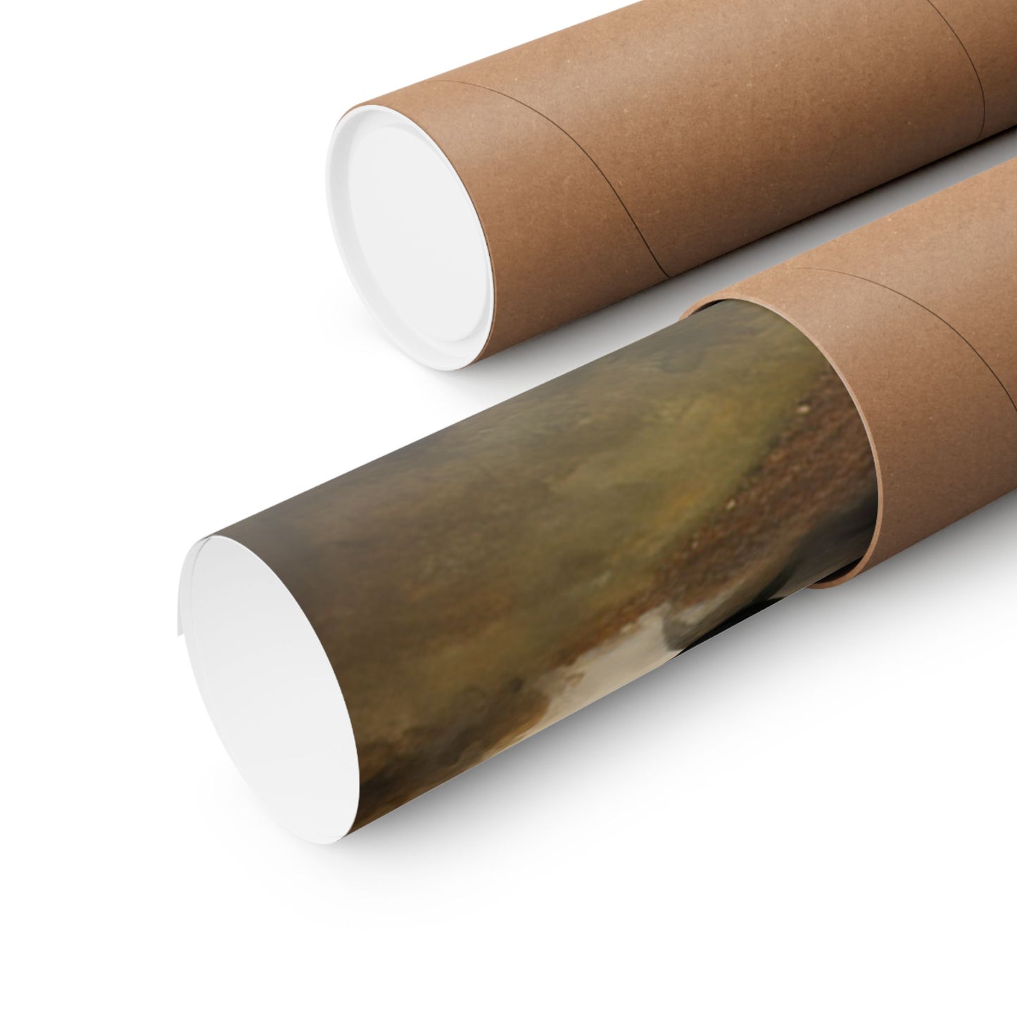 Retro Car Wall Decor poster rolled in a kraft paper tube for easy storage and transport