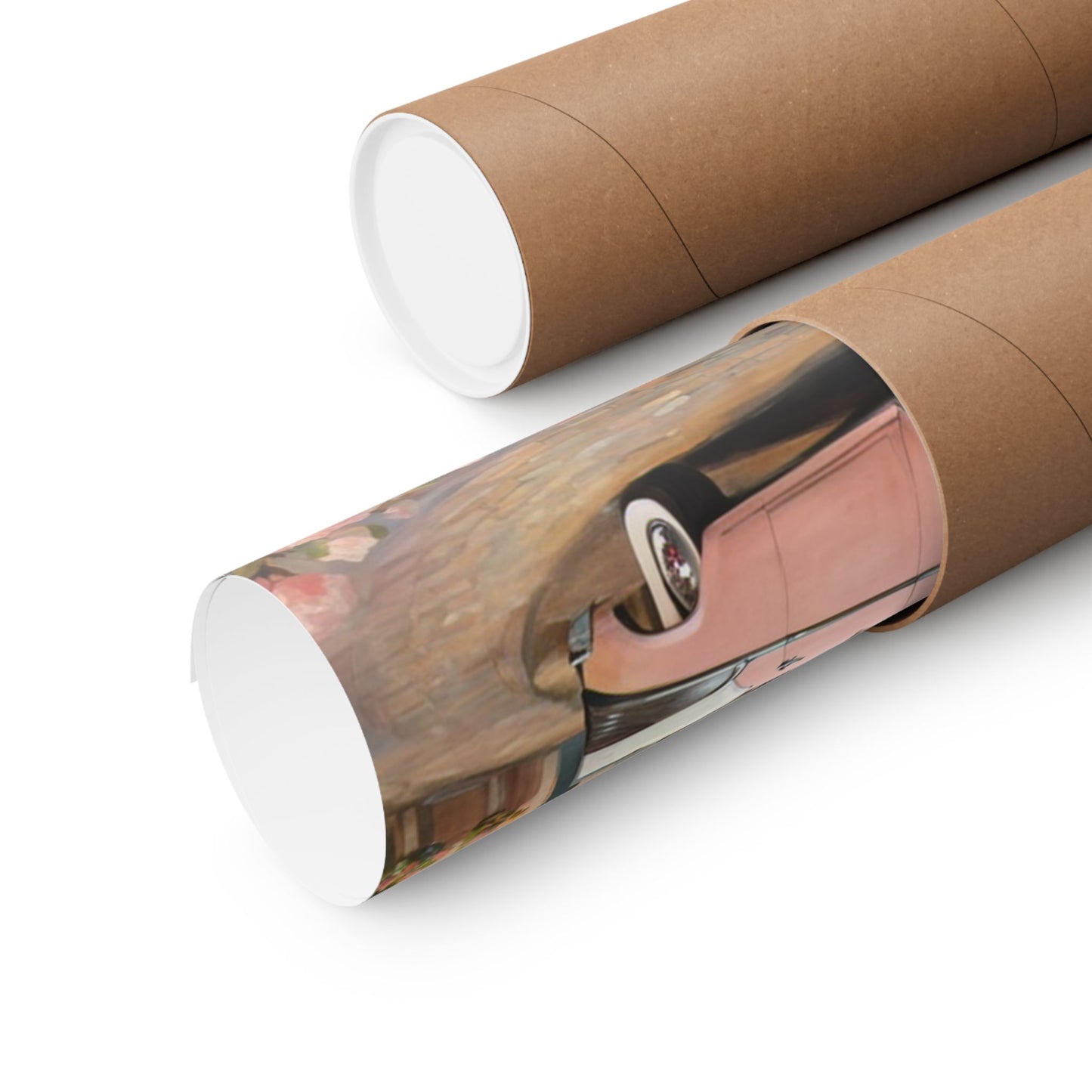 Retro floral poster for home rolled and packaged in eco-friendly tubes by Printify