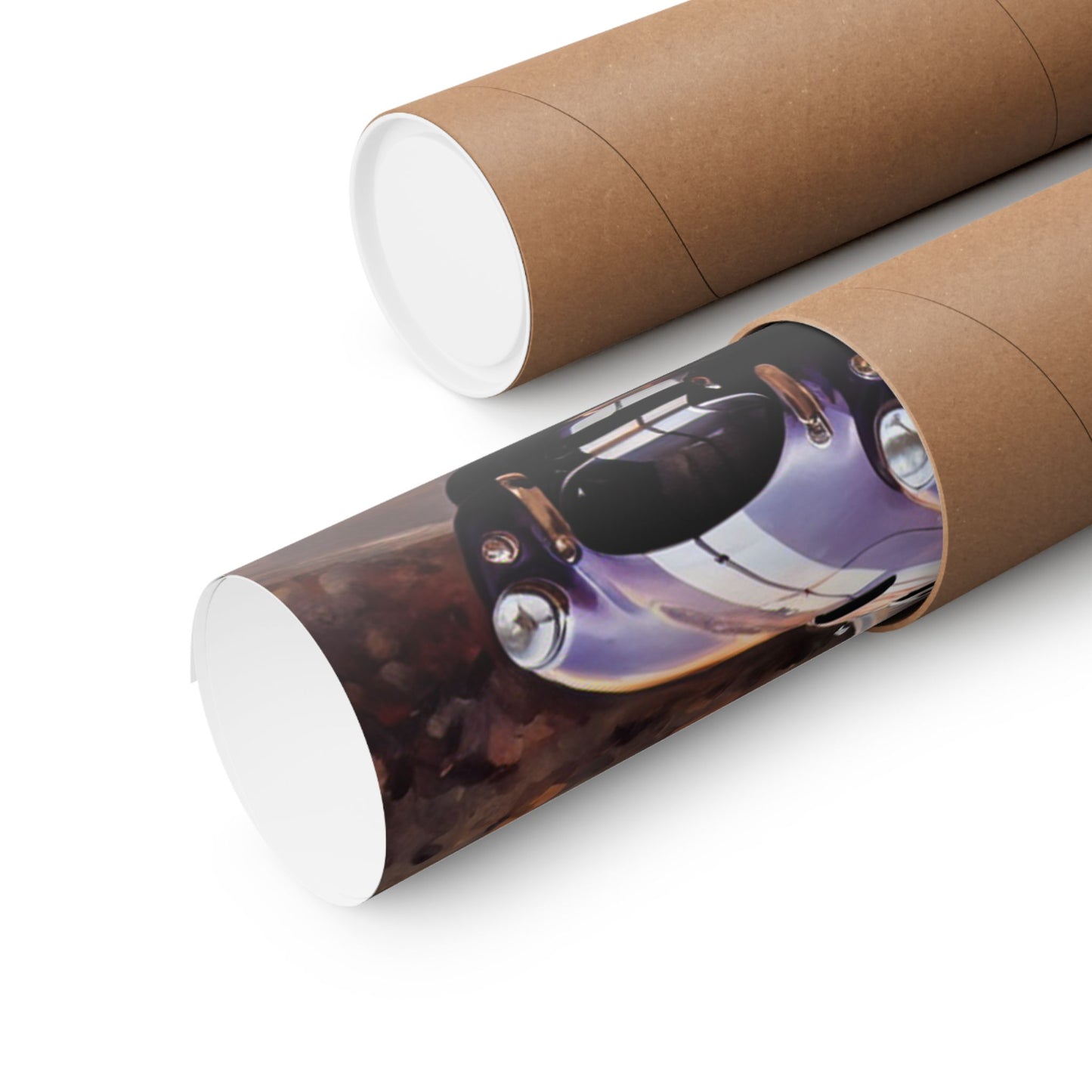 Vintage American Car Art Poster Rolled in Protective Tube for Safe Shipping