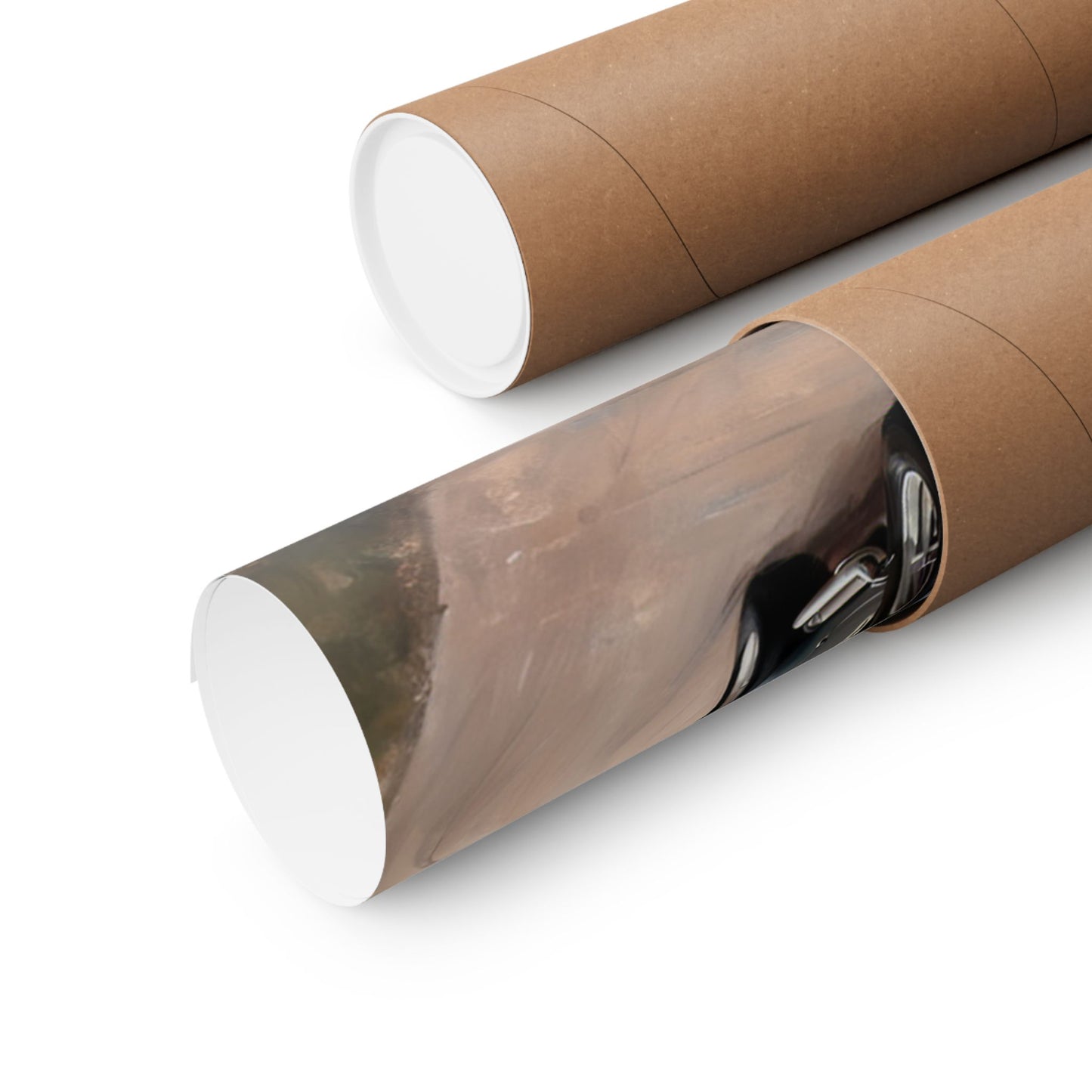 Vintage Car Art Print rolled in a protective tube for safe shipping and display