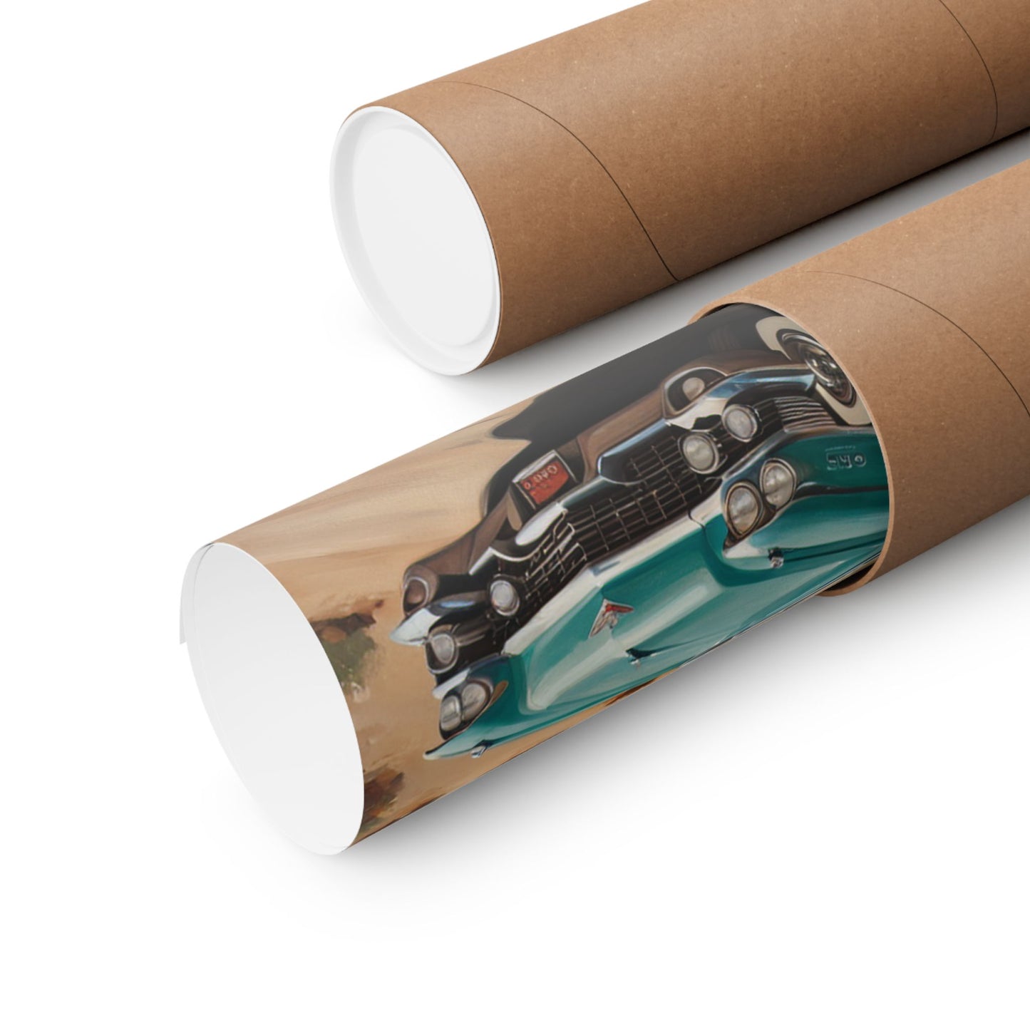 Vintage Car Matte Vertical Posters rolled in a protective tube for easy storage and display