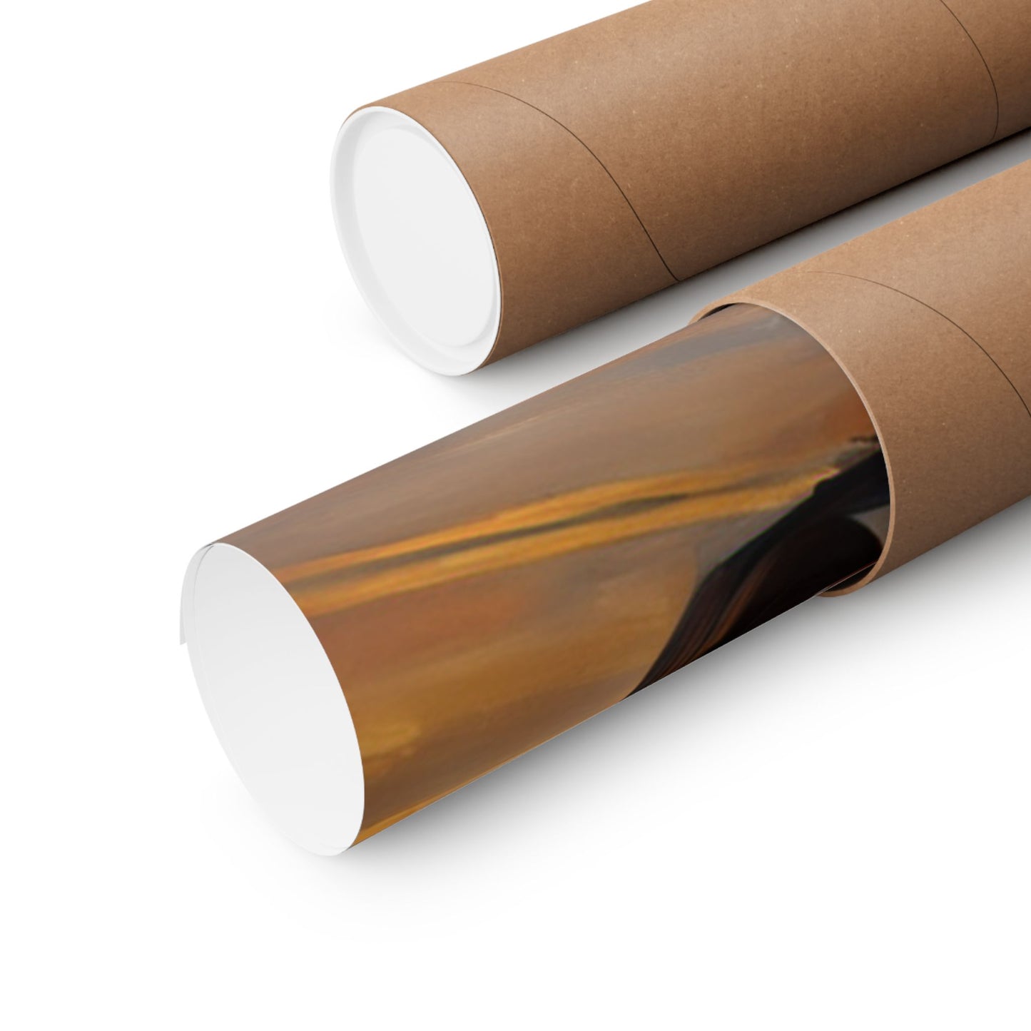 Vintage car wall art print rolled and ready for display in a durable tube packaging