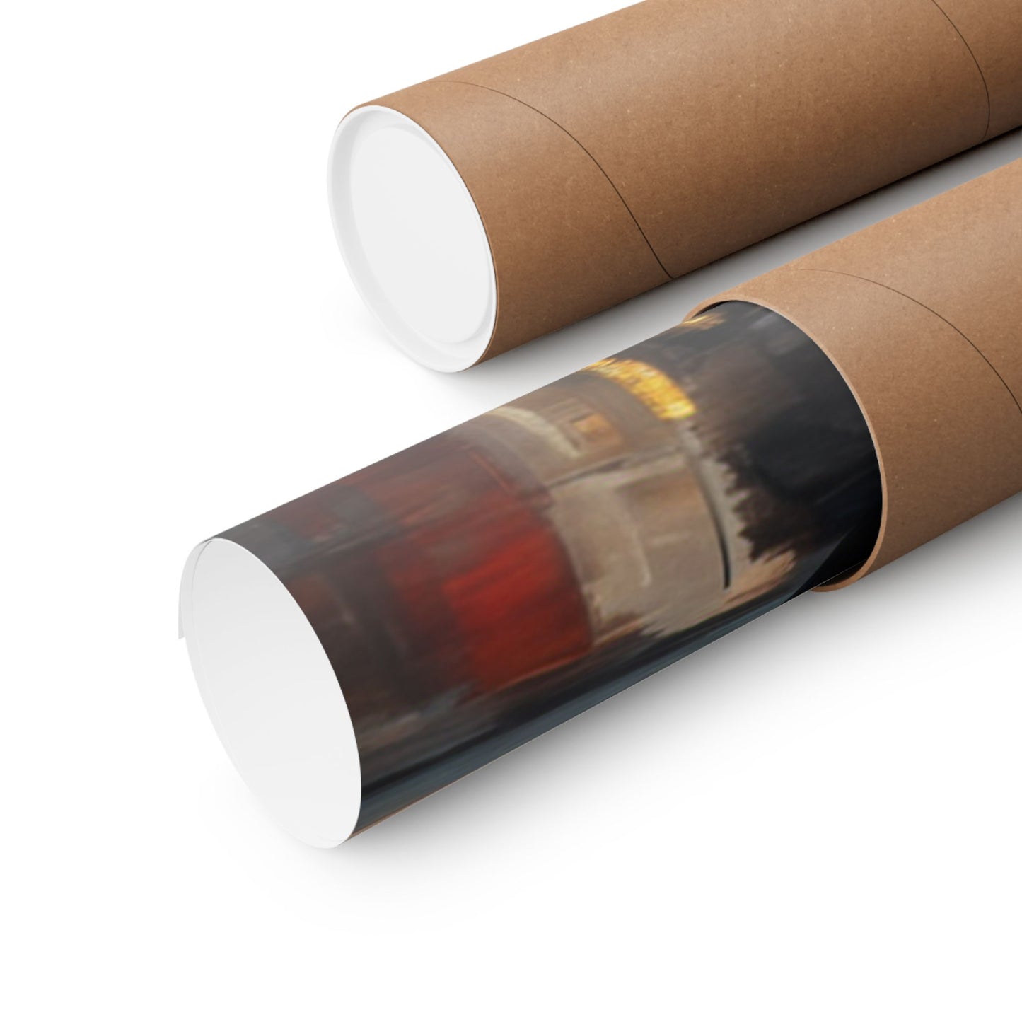 Classic car poster for home rolled in a protective tube for safe delivery and storage