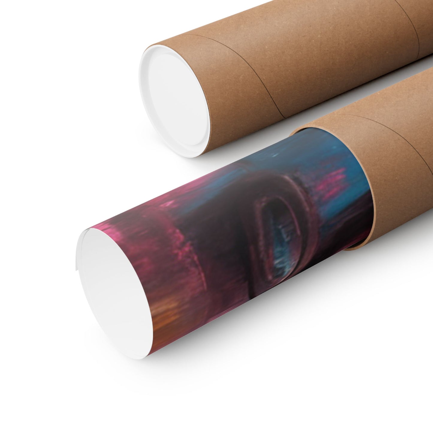 Vintage muscle car wall art print rolled in protective tube by Printify