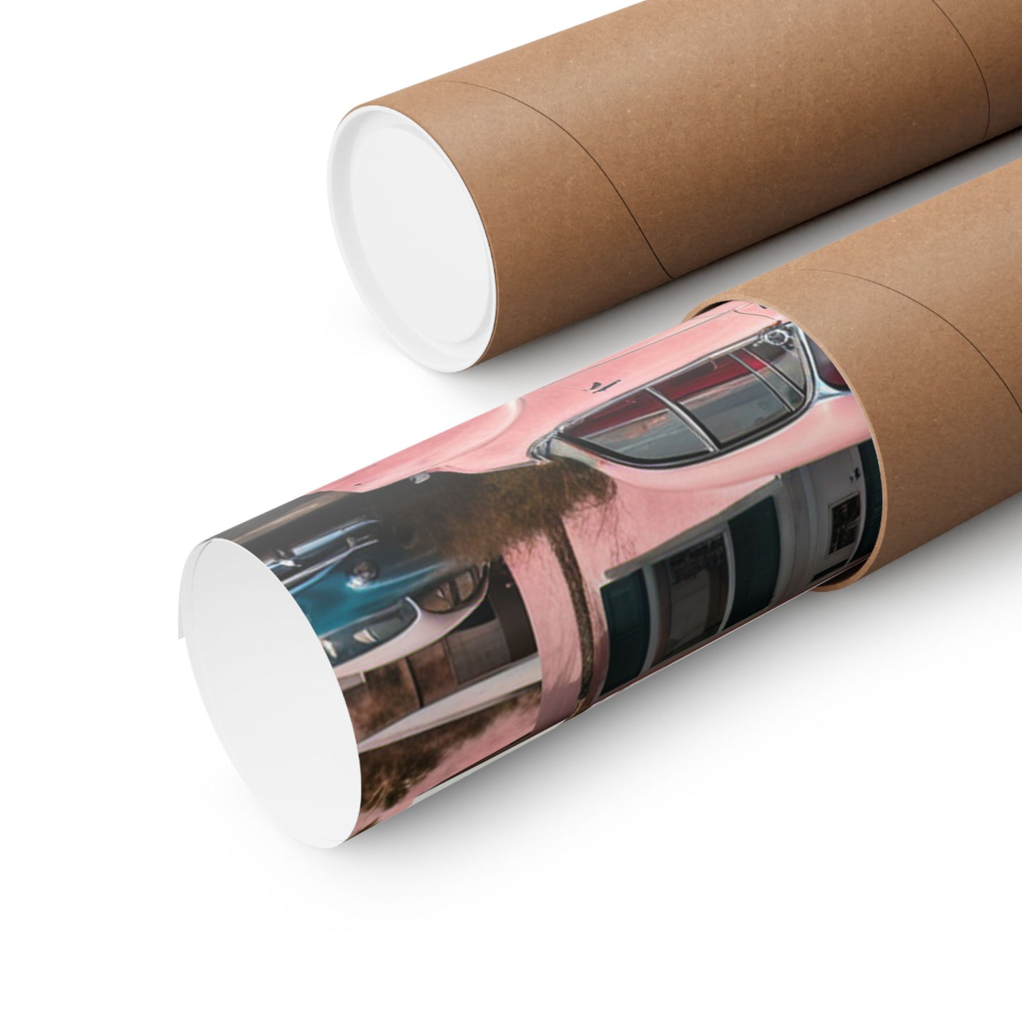 Vintage Retro Travel Poster rolled in protective tubes ready for shipping and display