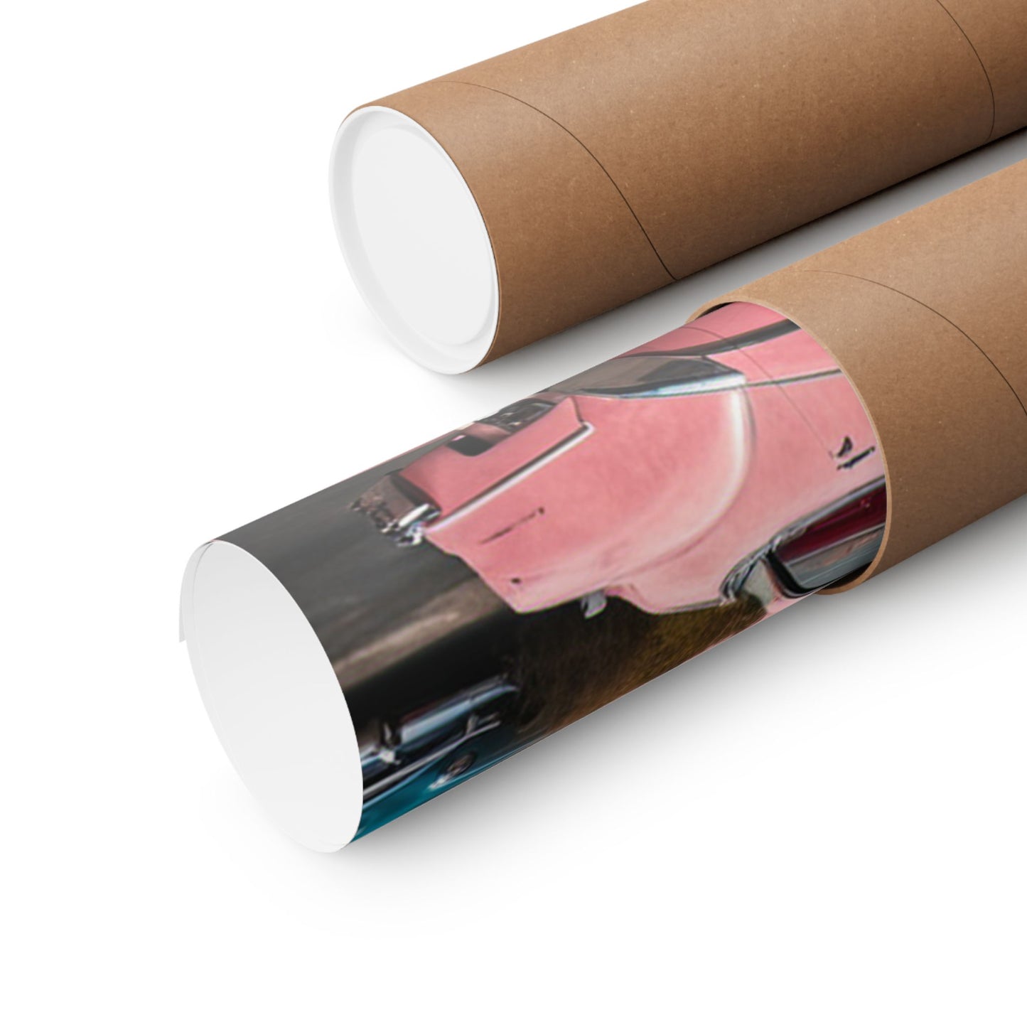 Vintage Retro Travel Poster rolled in a protective tube, ideal for home decor and travel enthusiasts