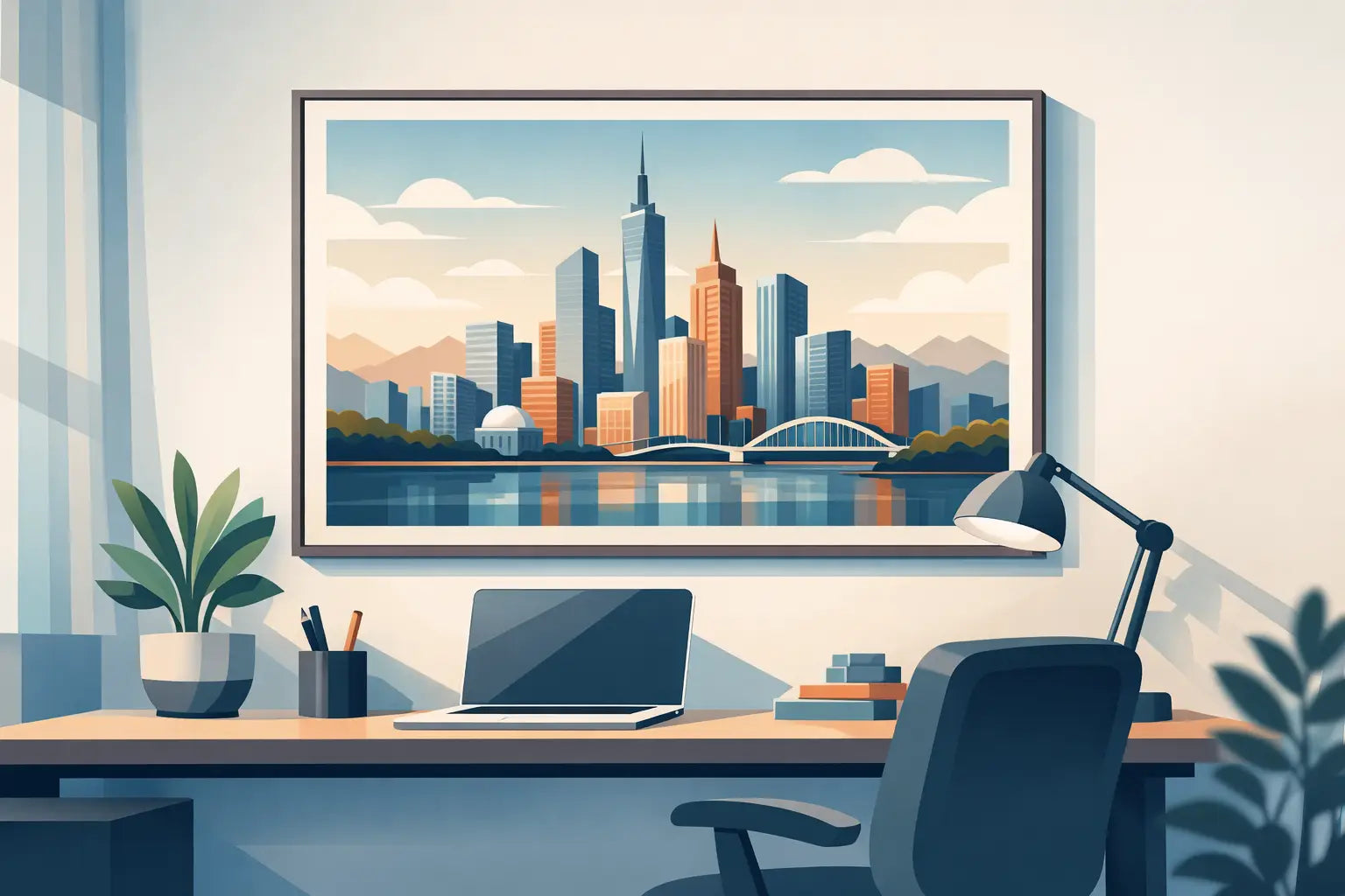 Cityscape Art for Home Office Style