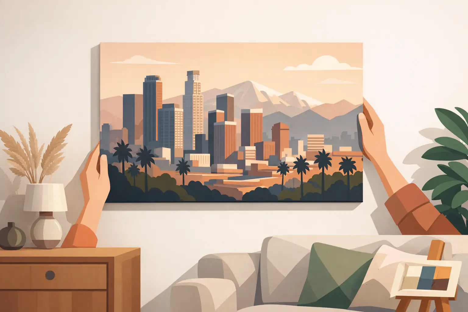 How to Style a Los Angeles Skyline Canvas