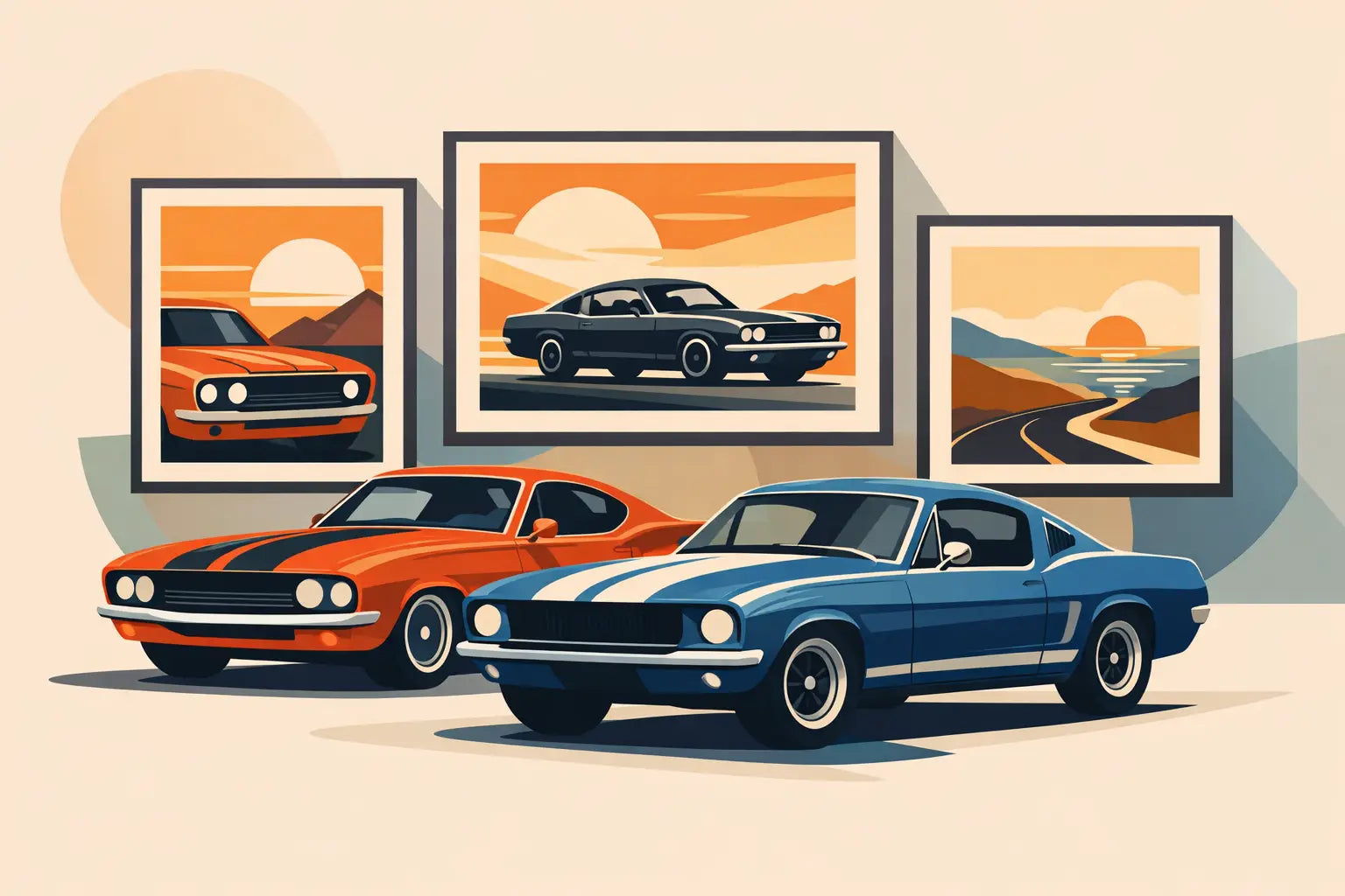 1960s Muscle Car Art for Modern Walls