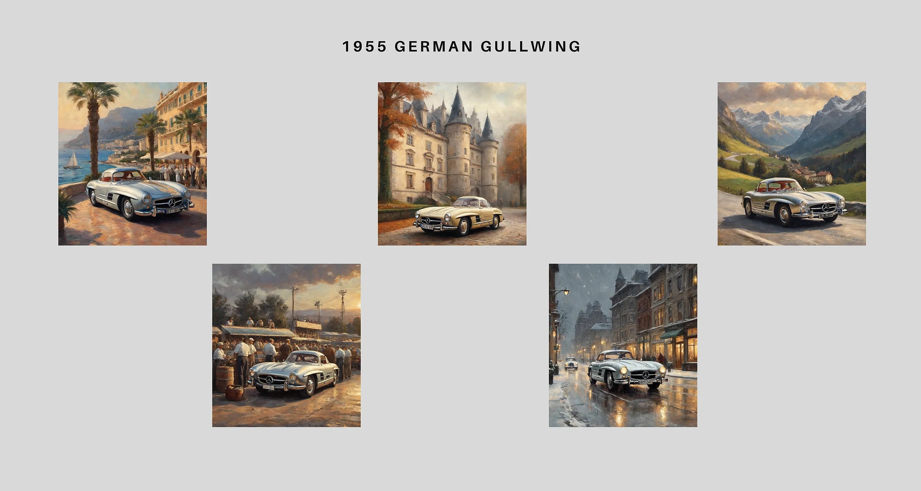 1955 German Gullwing Icon | Vintage Luxury Supercar Apparel – AquilVision