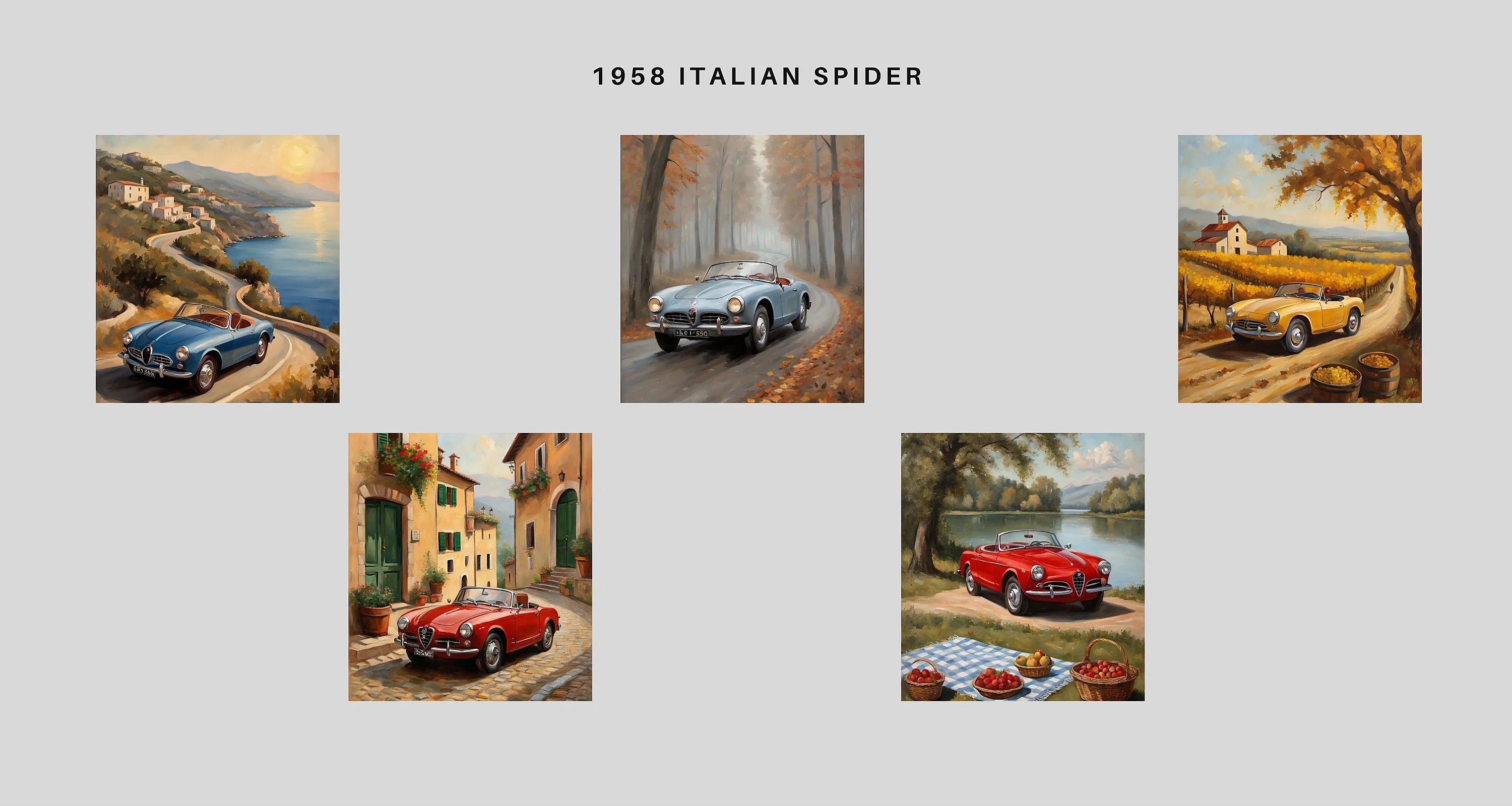 1958 Italian Spider Romance | Vintage Roadster Apparel – AquilVision