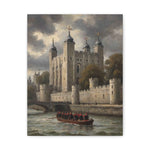 Historic Castle Matte Canvas Wall Art — Tower of London River Scene