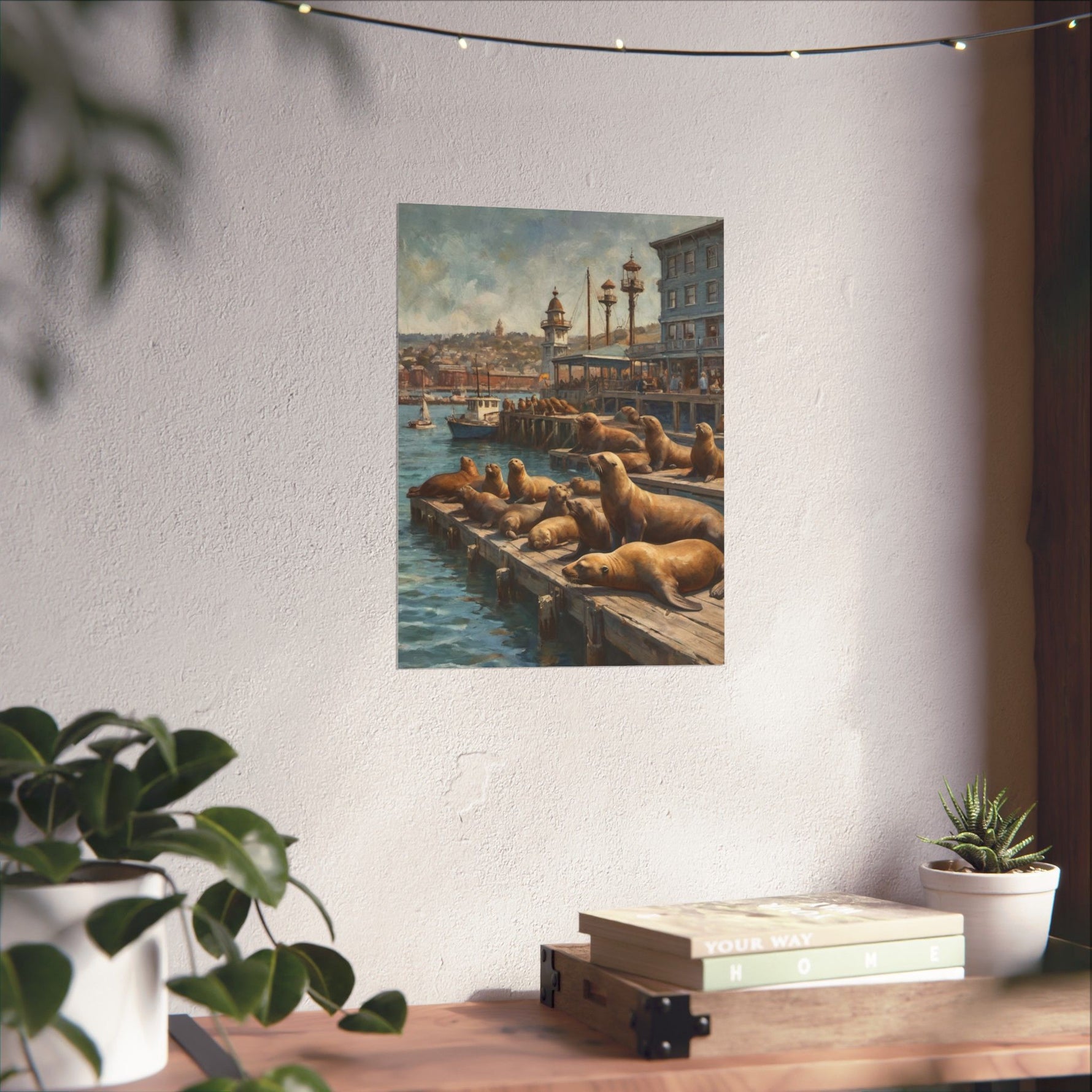 Sea Lion Harbor Matte Vertical Poster — Coastal Nautical Wall Art - AquilVision