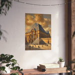 Louvre Pyramid Matte Vertical Poster — Vintage Paris Architecture Wall Art - AquilVision