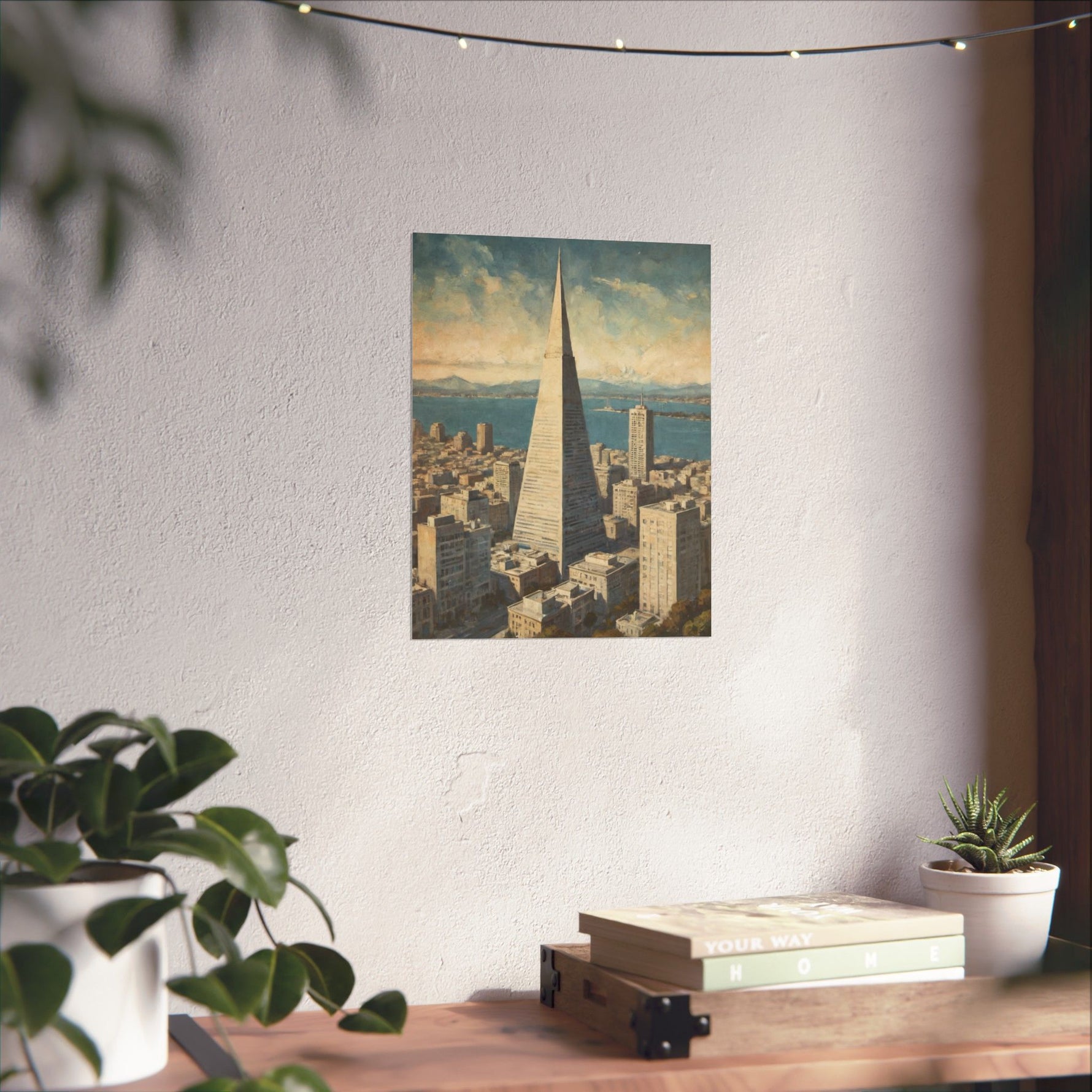Vintage Cityscape Poster — Transamerica Pyramid Matte Vertical Print - AquilVision