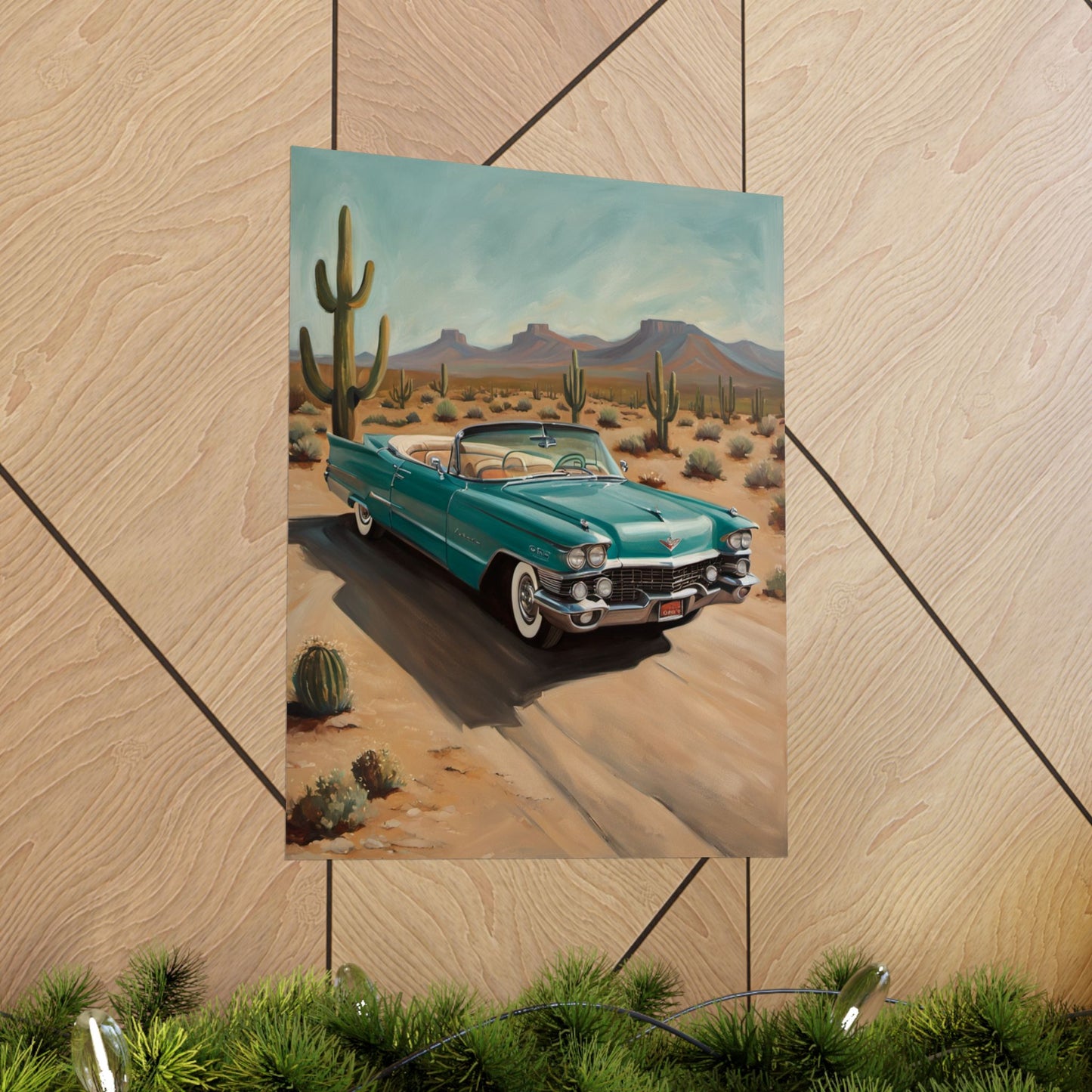 Vintage Car Matte Vertical Posters, Retro Wall Art, Desert Decor, Gift for Car Lovers, Home Decor, Nostalgic Art Prints - AquilVision