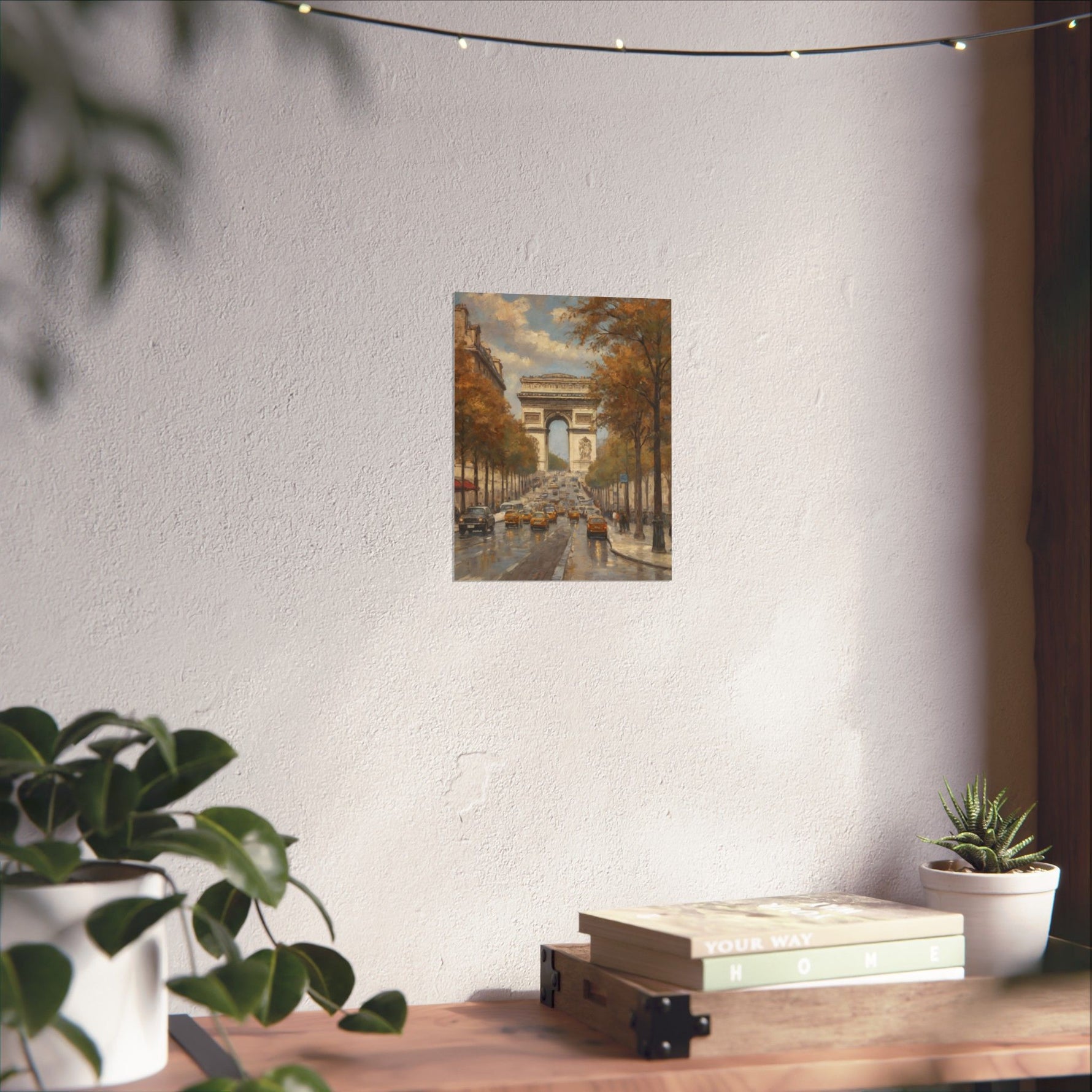 Paris Arc de Triomphe Poster — Autumn Boulevard Matte Vertical Art Print - AquilVision