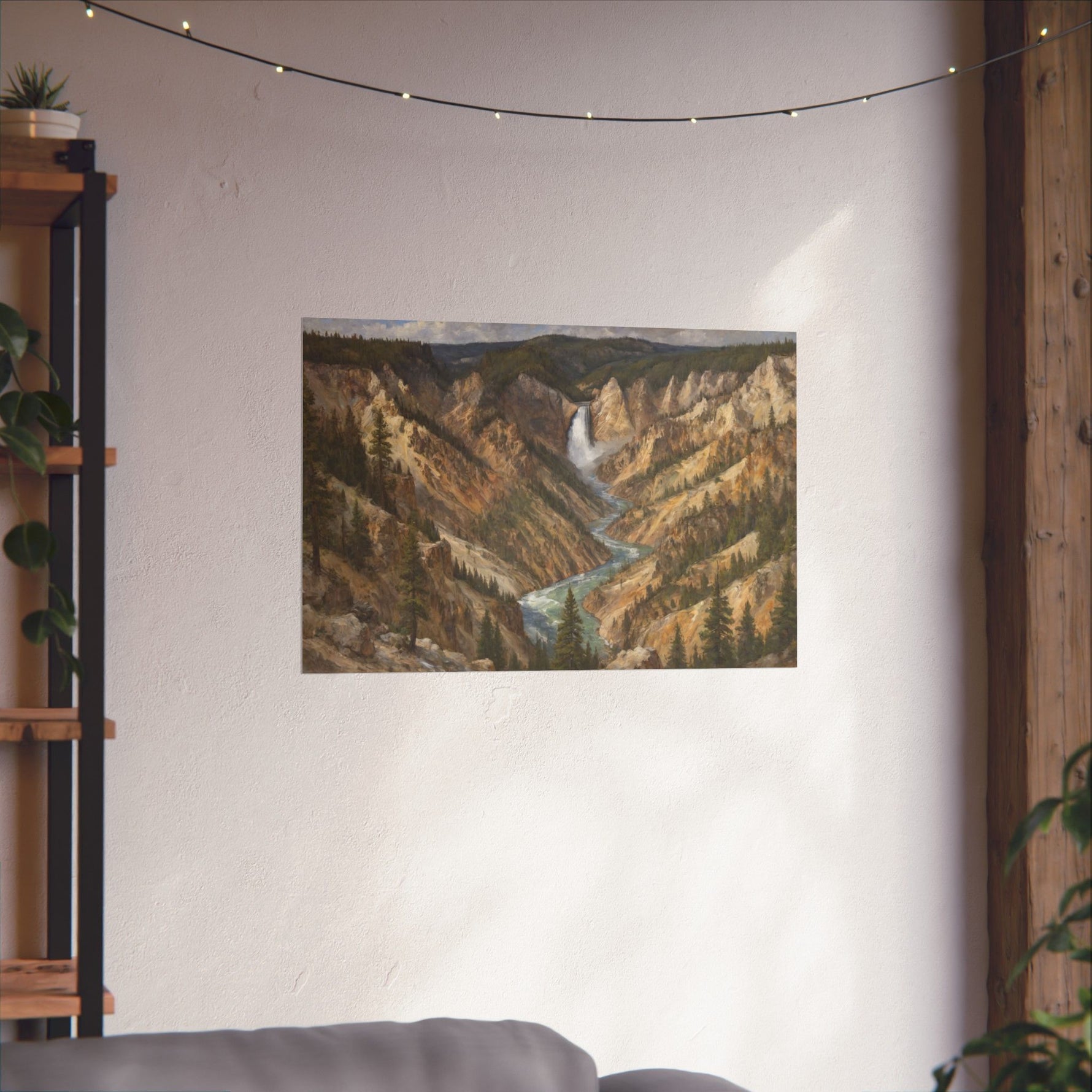 Yellowstone Canyon Waterfall Matte Poster — Landscape Wall Art - AquilVision
