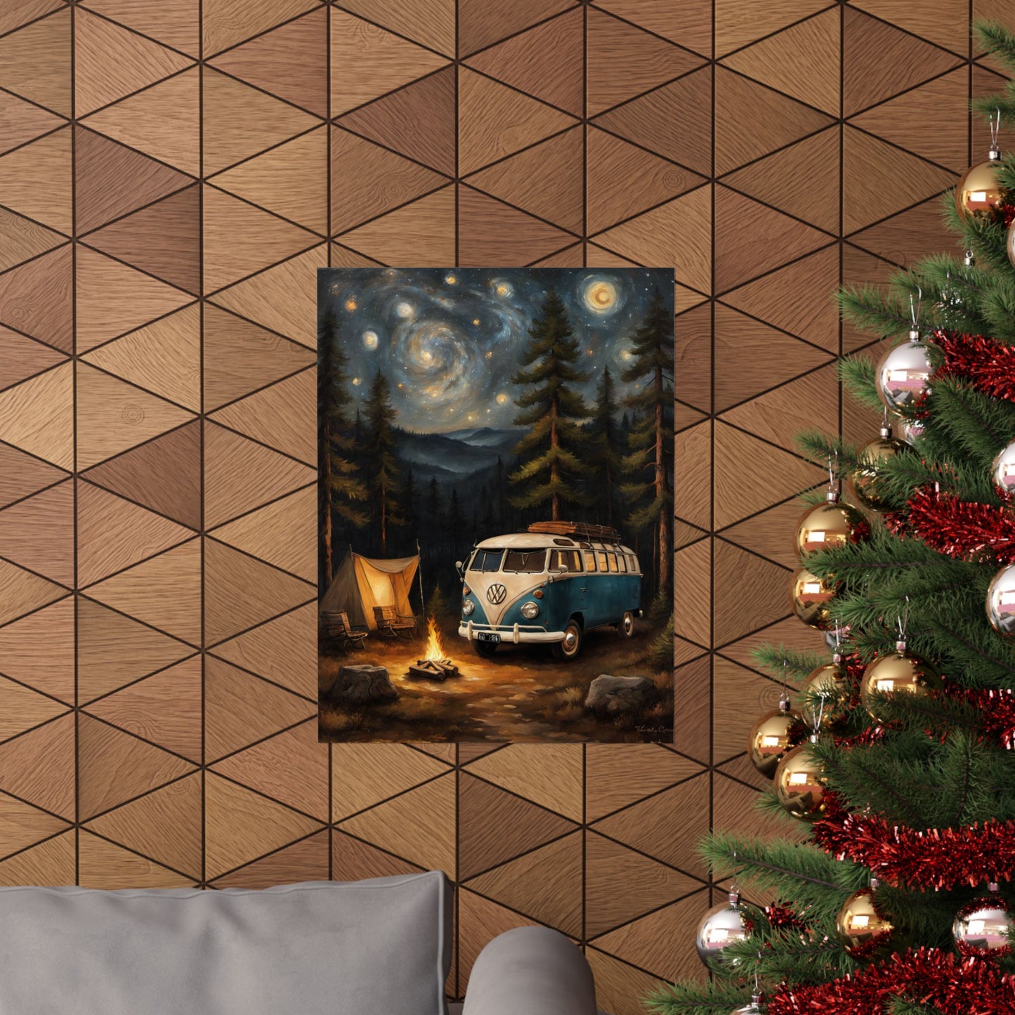 Vintage Camping Art Prints, Bohemian Decor for Nature Lovers, Retro Van Wall Art, Great for Adventure Enthusiasts, Ideal Gift for Explorers - AquilVision