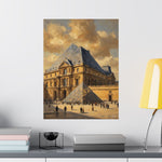 Louvre Pyramid Matte Vertical Poster — Vintage Paris Architecture Wall Art - AquilVision
