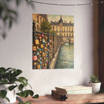 Paris Love Locks Matte Vertical Poster — Romantic Cityscape Wall Art - AquilVision