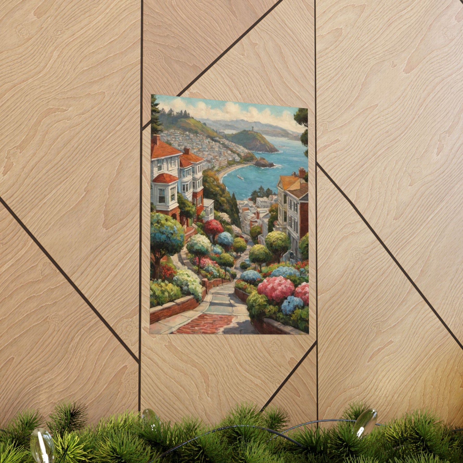 Coastal Garden Street Matte Poster — Scenic San Francisco Bay Print - AquilVision