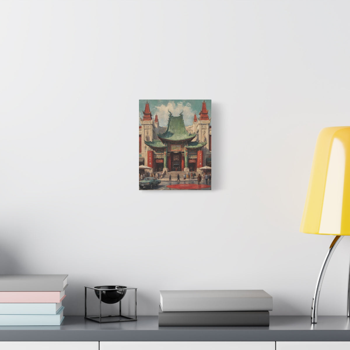 TCL Chinese Theatre Los Angeles Canvas Wall Art | Historic Hollywood Boulevard Canvas Print | Impressionist Vintage Cinema Art for Living Room & Home Theater