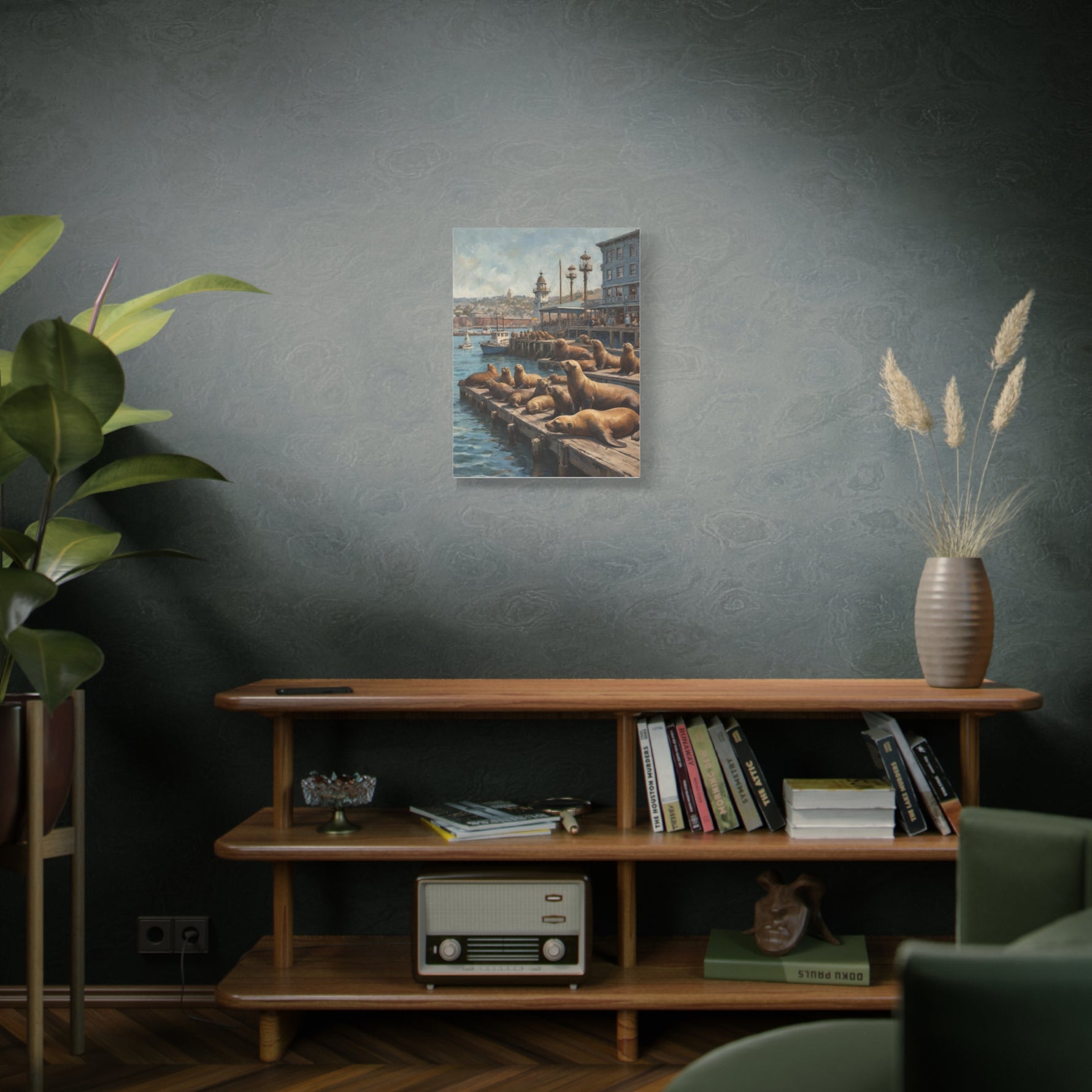 Sea Lions on Pier Matte Canvas Print — Nautical Coastal Wall Art - AquilVision