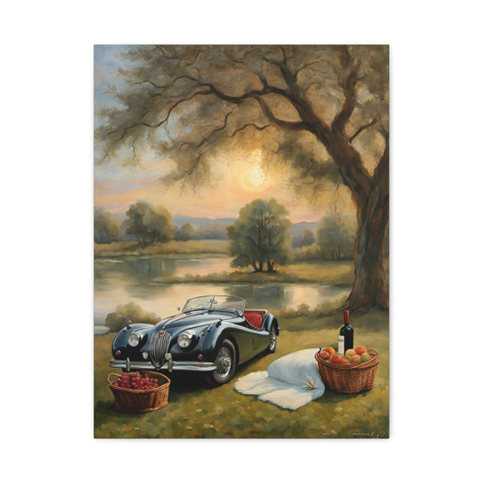Scenic Car Print, Vintage Wall Art, Perfect for Home Decor, Retro Art, Gift for Car Lovers, Nature Aesthetic