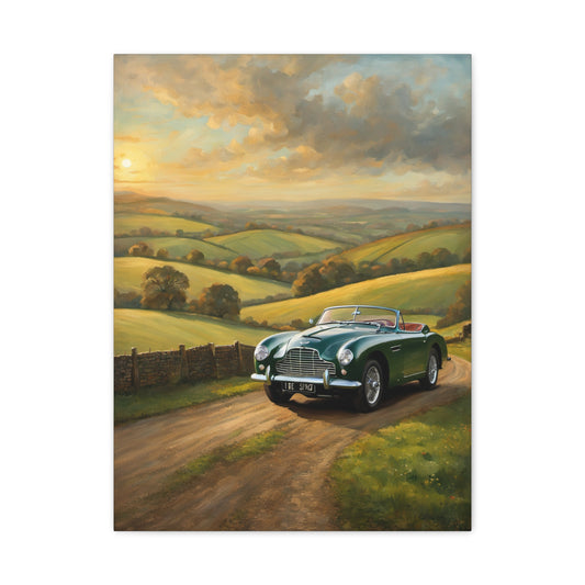 Vintage Car Landscape Canvas Art Print, Wall Decor, Home Decoration, Gift for Car Enthusiasts, Nature Artwork