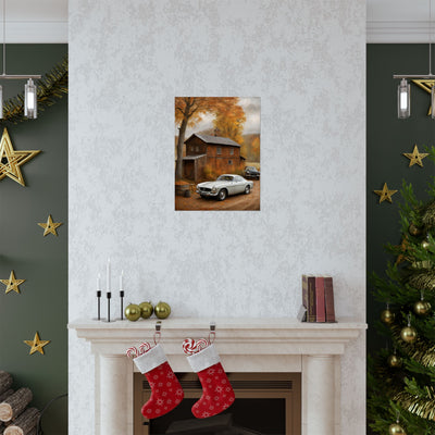 Vintage Autumn Car Art Poster, Rustic Home Decor, Classic Car Wall Art, Autumn Decor, Gift for Car Lovers, Photography Print Printify