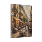 Paris Café Street Scene Matte Canvas Wall Art — Stretched 1.25" - AquilVision