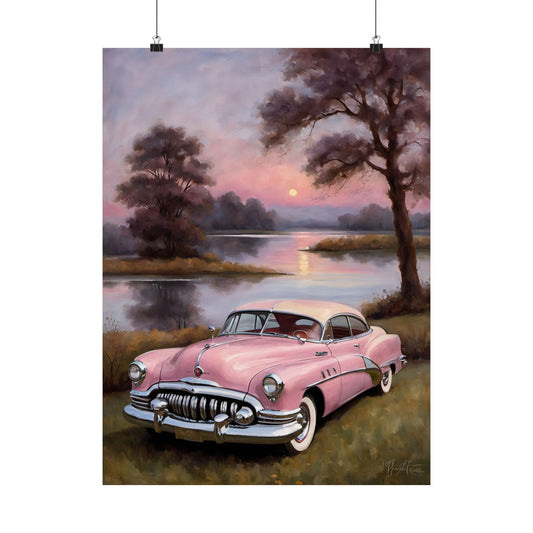 Vintage Car Art Poster, Automotive Decor, Wall Art Print, Nostalgic Home Decor, Retro Wall Poster