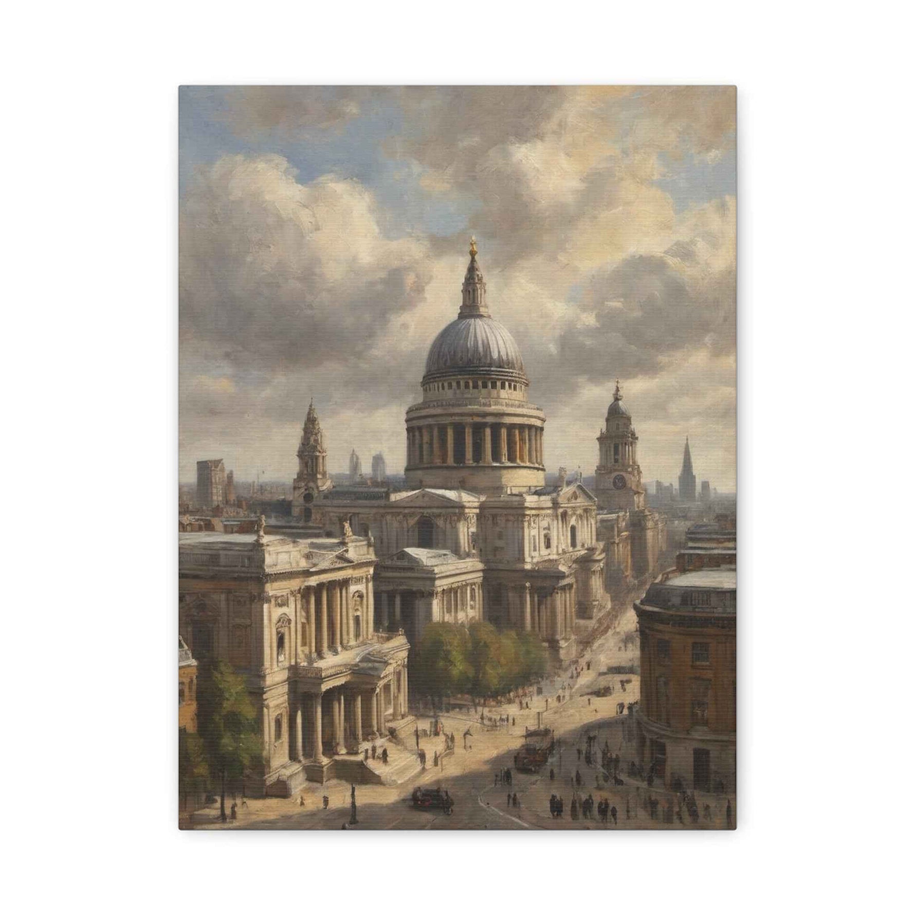 St. Paul’s Cathedral Oil-Style Canvas Print — Matte Stretched Wall Art